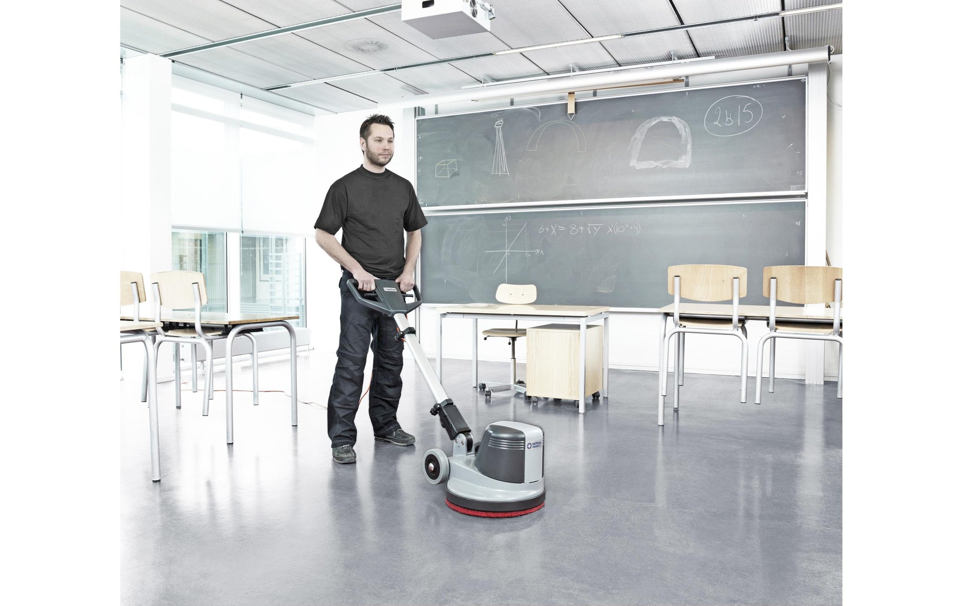 Nilfisk FM400L – Einscheibenmaschine – Ø 43 cm, 1100 W, 180 U/min, Grau