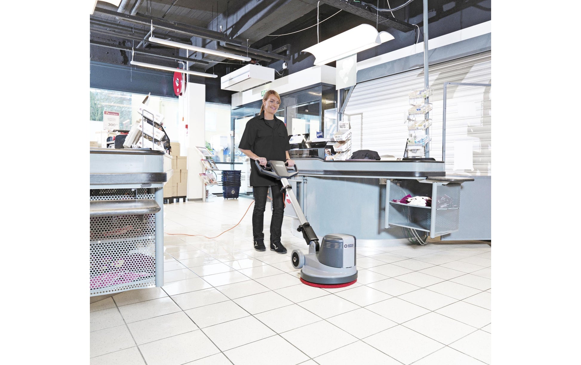 Nilfisk FM400D – Einscheibenmaschine – Ø 43 cm, 110 W, 370 U/min, Grau