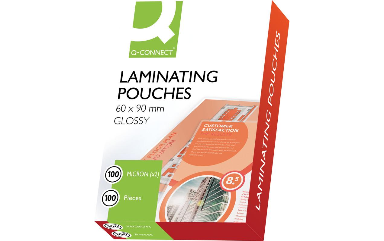 Connect Q-Connect Laminierfolien 60 × 90 mm – 100 µm, glänzend, 100 Stück