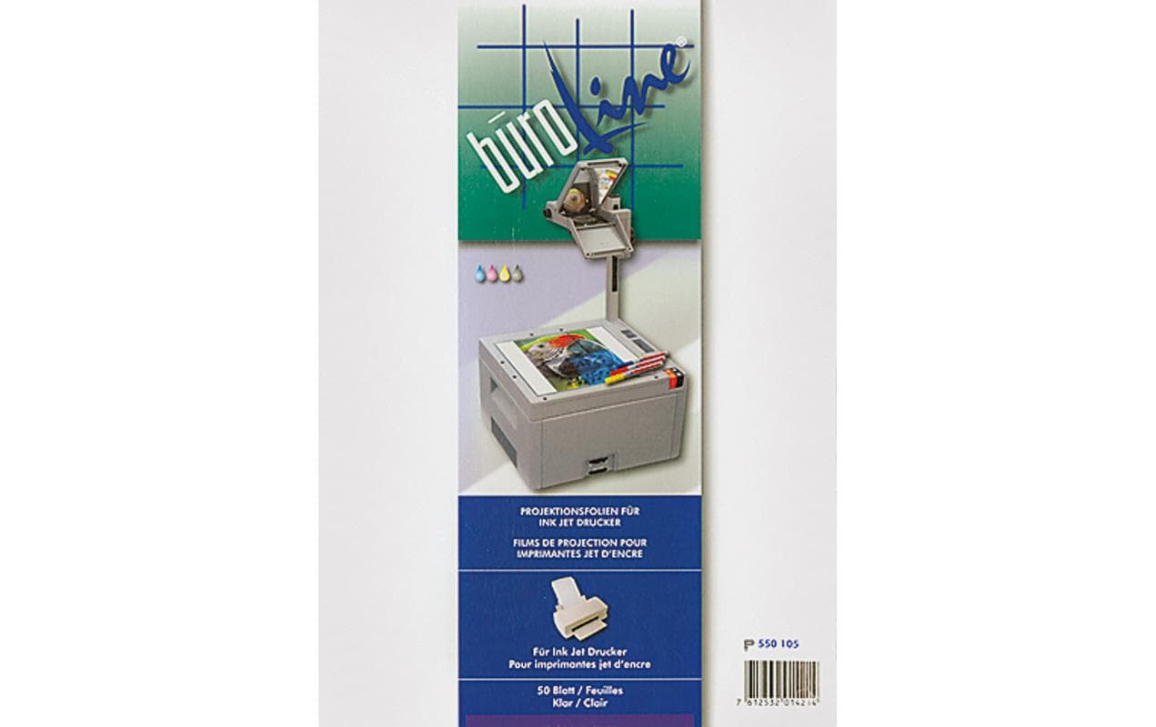 Buroline Transparentfolie Transparent – A4, Inkjet, 50 Blatt