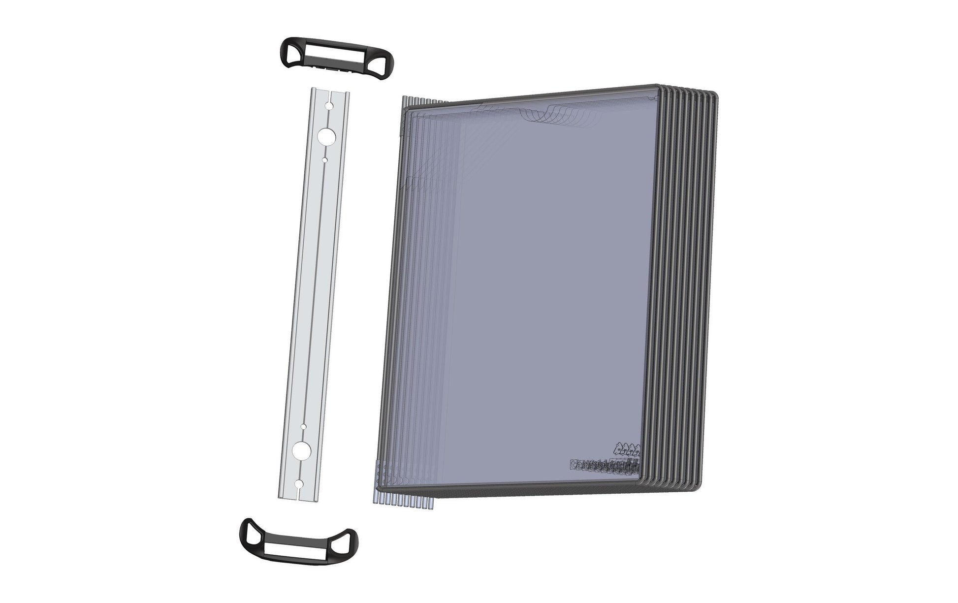 Tarifold Wandmodul, für A4, Polypropylen, schwarz, 430 × 355 × 170 mm