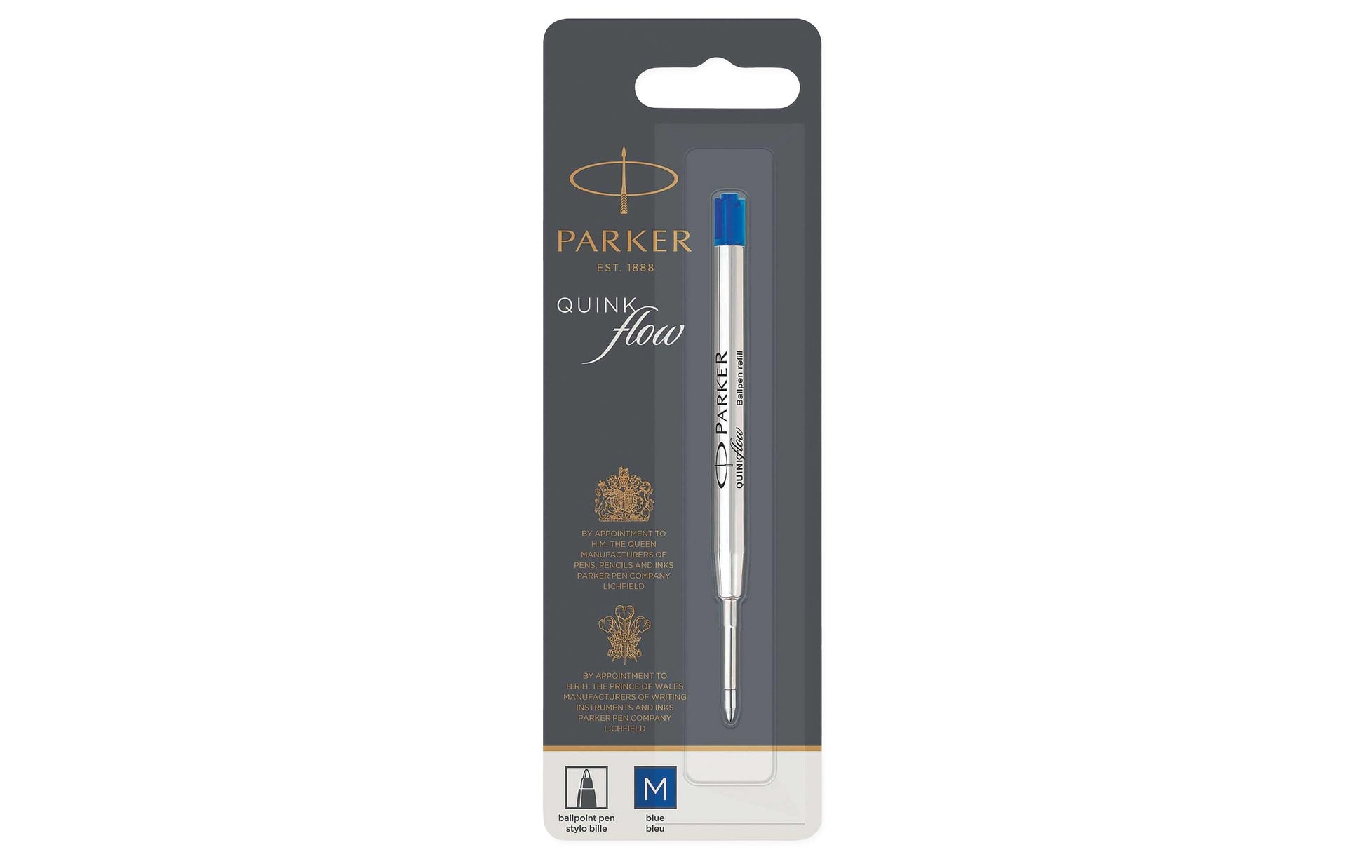 Parker Kugelschreiber-Mine Quinkflow für Parker-Modelle – Blau, 1 mm, dokumentenecht, 1 Stk.