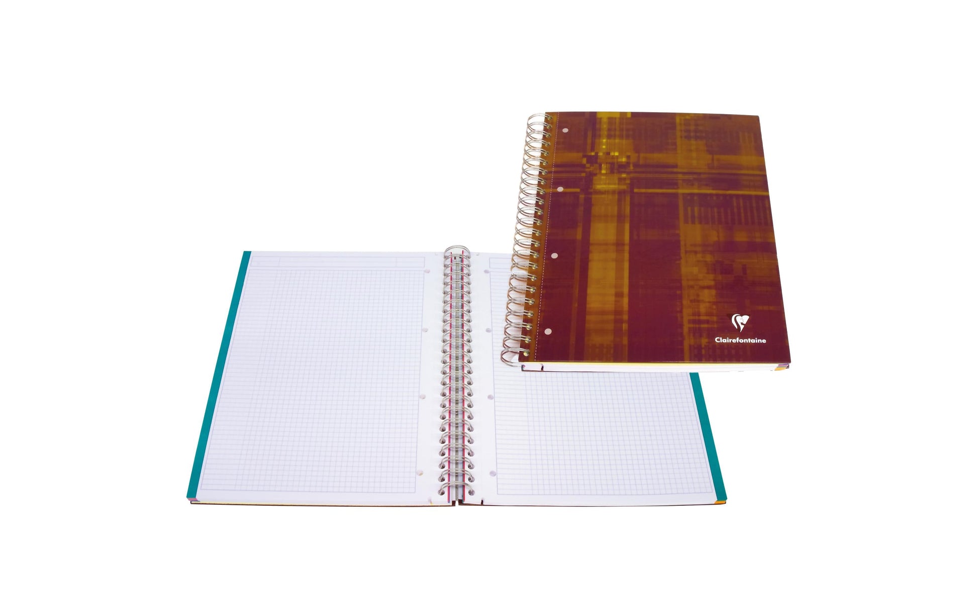 Clairefontaine Schulheft, A4, 5 mm kariert, Spiralbindung, 120 Blatt – mehrfarbig, 5er-Pack