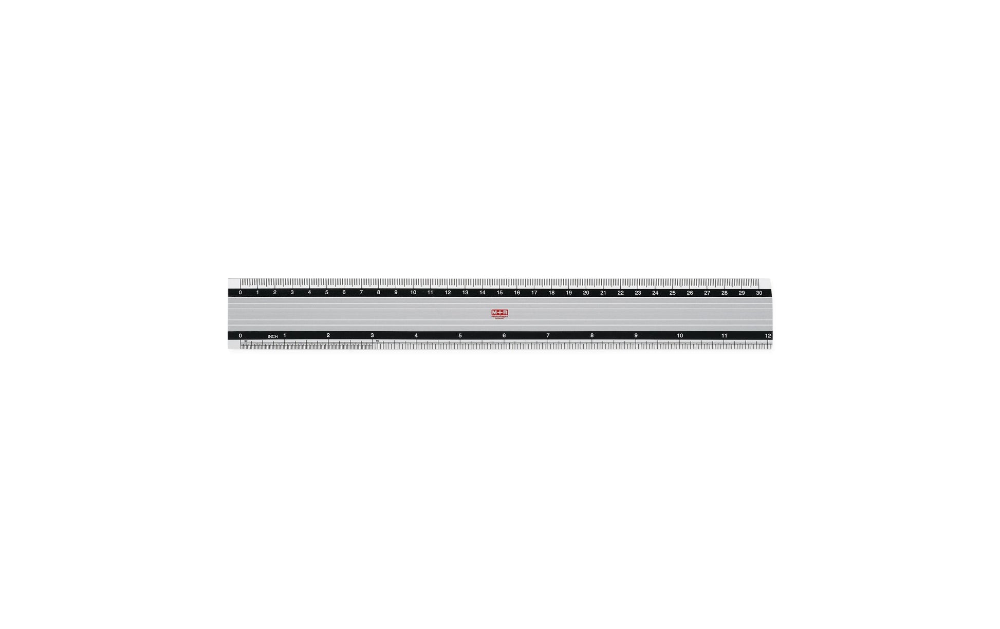 M+R Lineal – Aluminium – 30 cm – Skala cm/″ – Silber