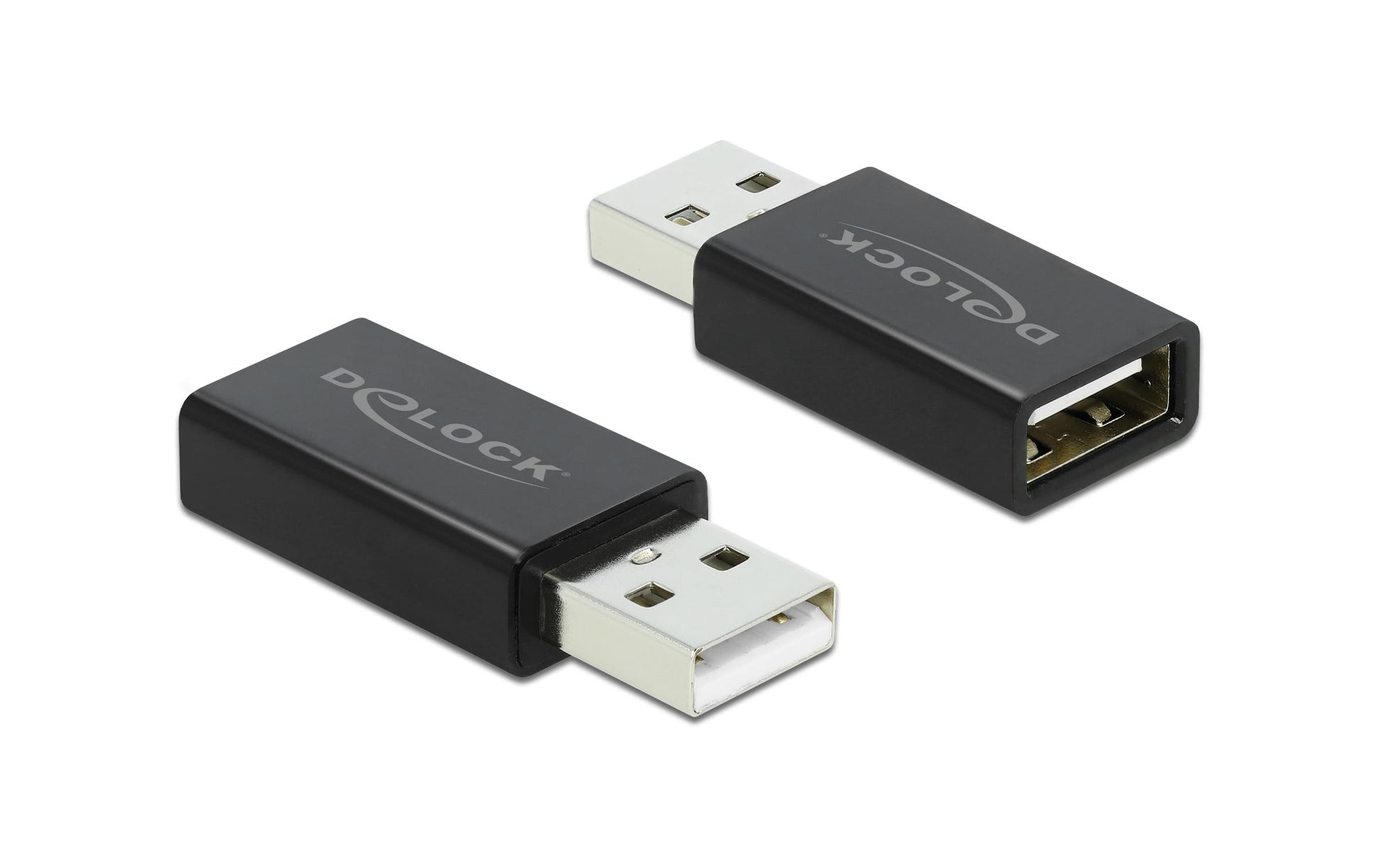 DeLOCK USB-Adapter USB-A auf USB-A – USB 2.0 (480 Mbit/s) – Datenblocker – Schwarz