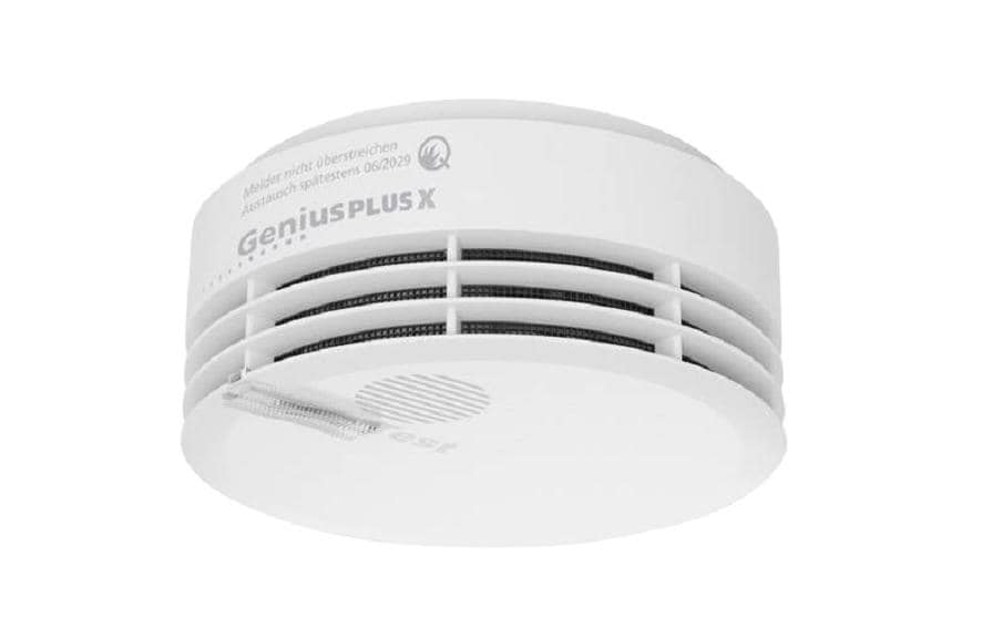 Hekatron Genius Plus X – Funk-Rauchmelder, vernetzbar, 10-Jahres-Batterie, 85 dB, EN 14604 – Weiss