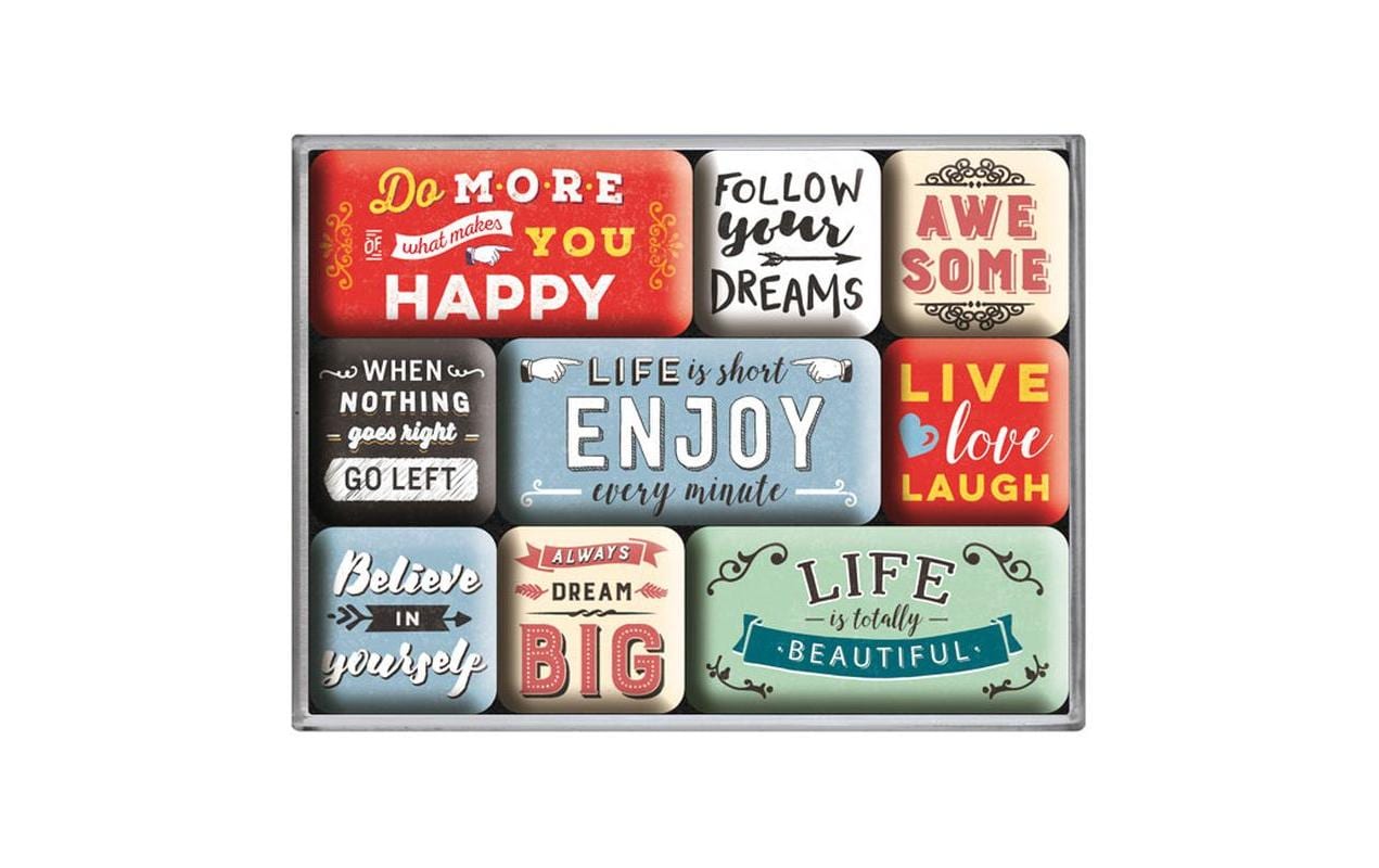 Nostalgic Art Magnet-Set – 9-teilig – 0,9 × 0,3 cm – mehrfarbig