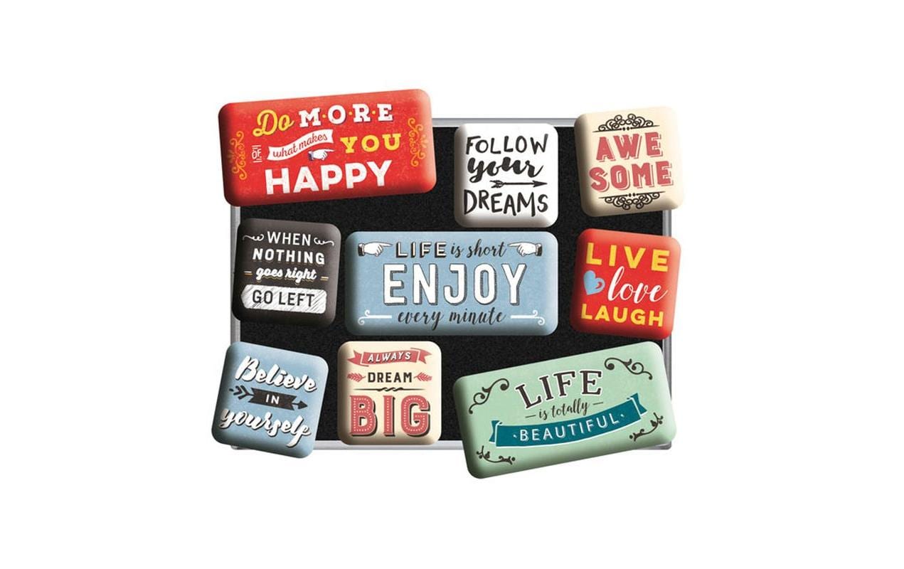 Nostalgic Art Magnet-Set – 9-teilig – 0,9 × 0,3 cm – mehrfarbig