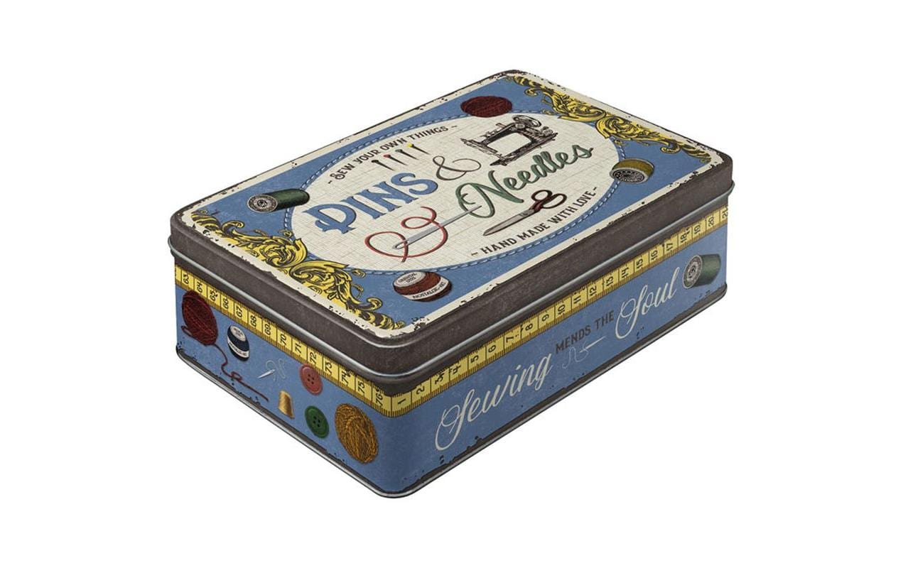 Nostalgic Art Aufbewahrungsbox 3 l (mit Deckel) – Metall – Violett/Beige – 230 × 70 × 160 mm