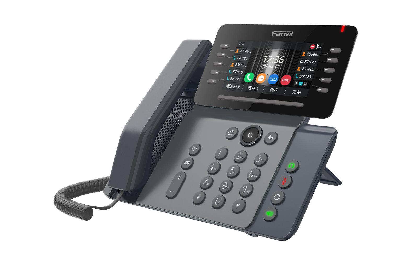 Fanvil V65 Prime – IP-Videotelefon, 20 SIP-Konten, 4,3", WLAN/BT, Gigabit, PoE, für Yeastar, Schwarz