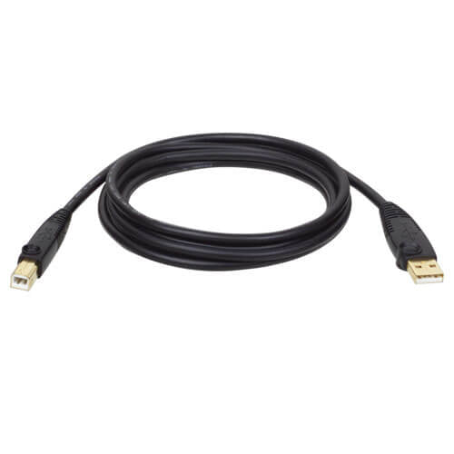 Tripp Lite USB-Kabel – USB-A auf USB-B – USB 2.0 (480 Mbit/s) – 3,05 m – Goldstecker – Schwarz