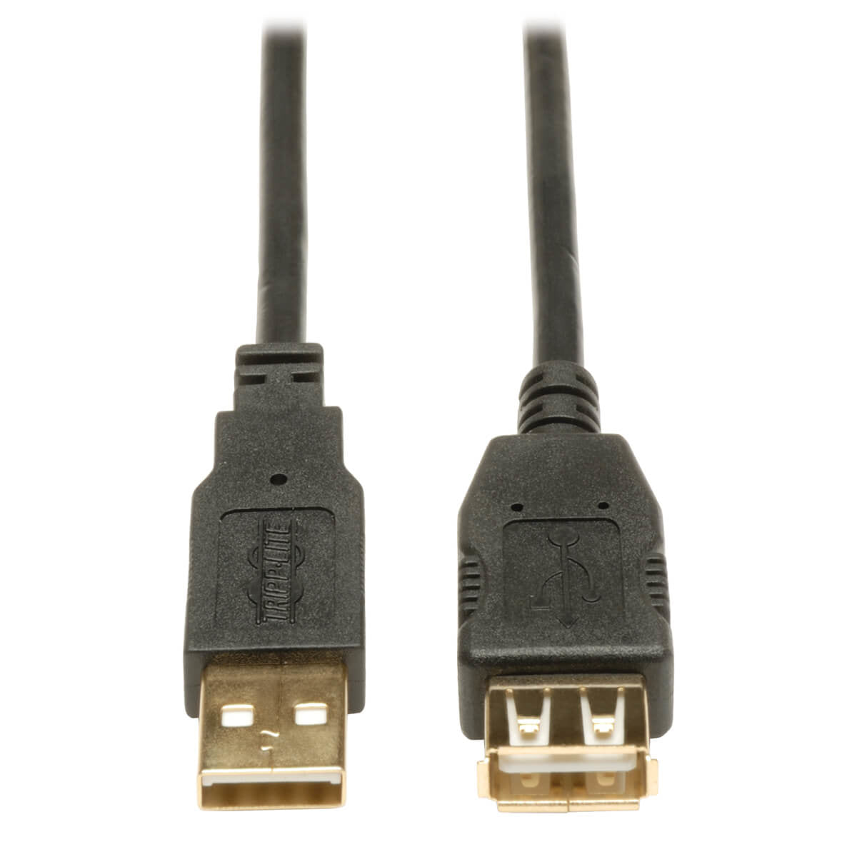 Tripp Lite USB-A Verlängerungskabel (Stecker auf Buchse) – USB 2.0 (480 Mbit/s) – 0,9 m – Goldstecker – Schwarz