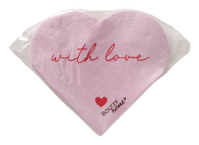 Boltze Servietten Liebe – mehrfarbig – 17 × 17 cm, 3-lagig – 12 Stück