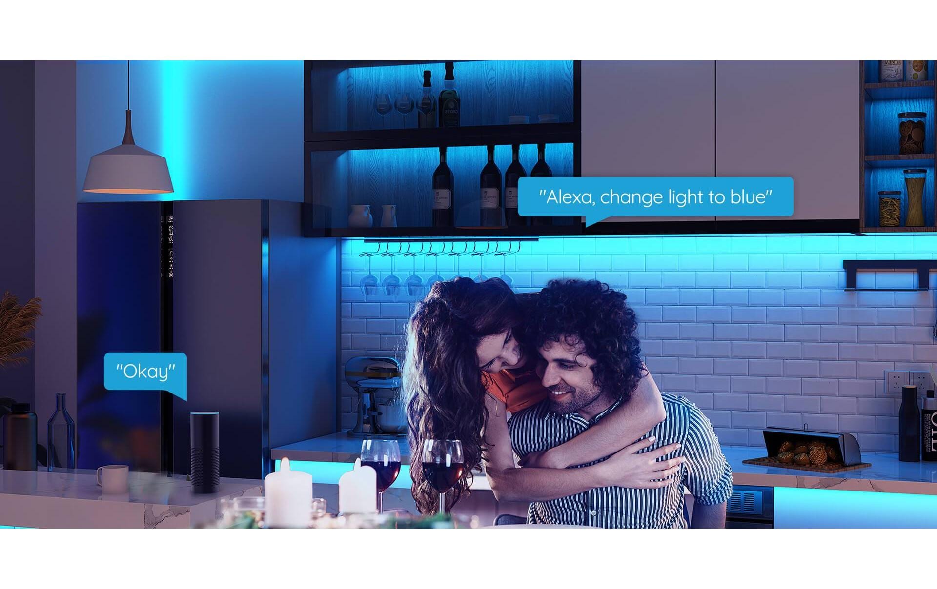 Govee LED-Strip – 10 m, RGB, WiFi/BT, für Govee Home App, weiss
