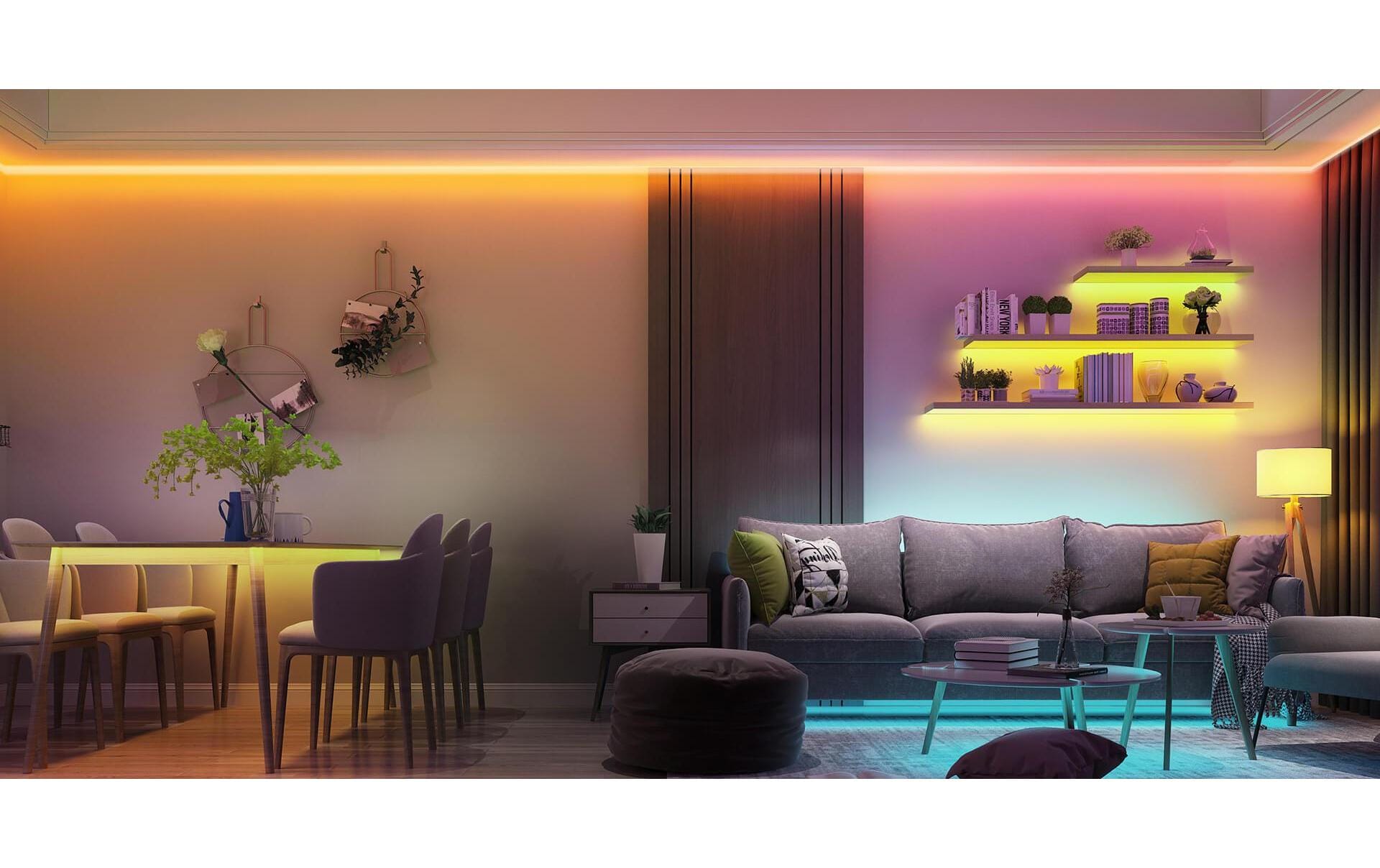 Govee LED-Strip – 10 m, RGB, WiFi/BT, für Govee Home App, weiss