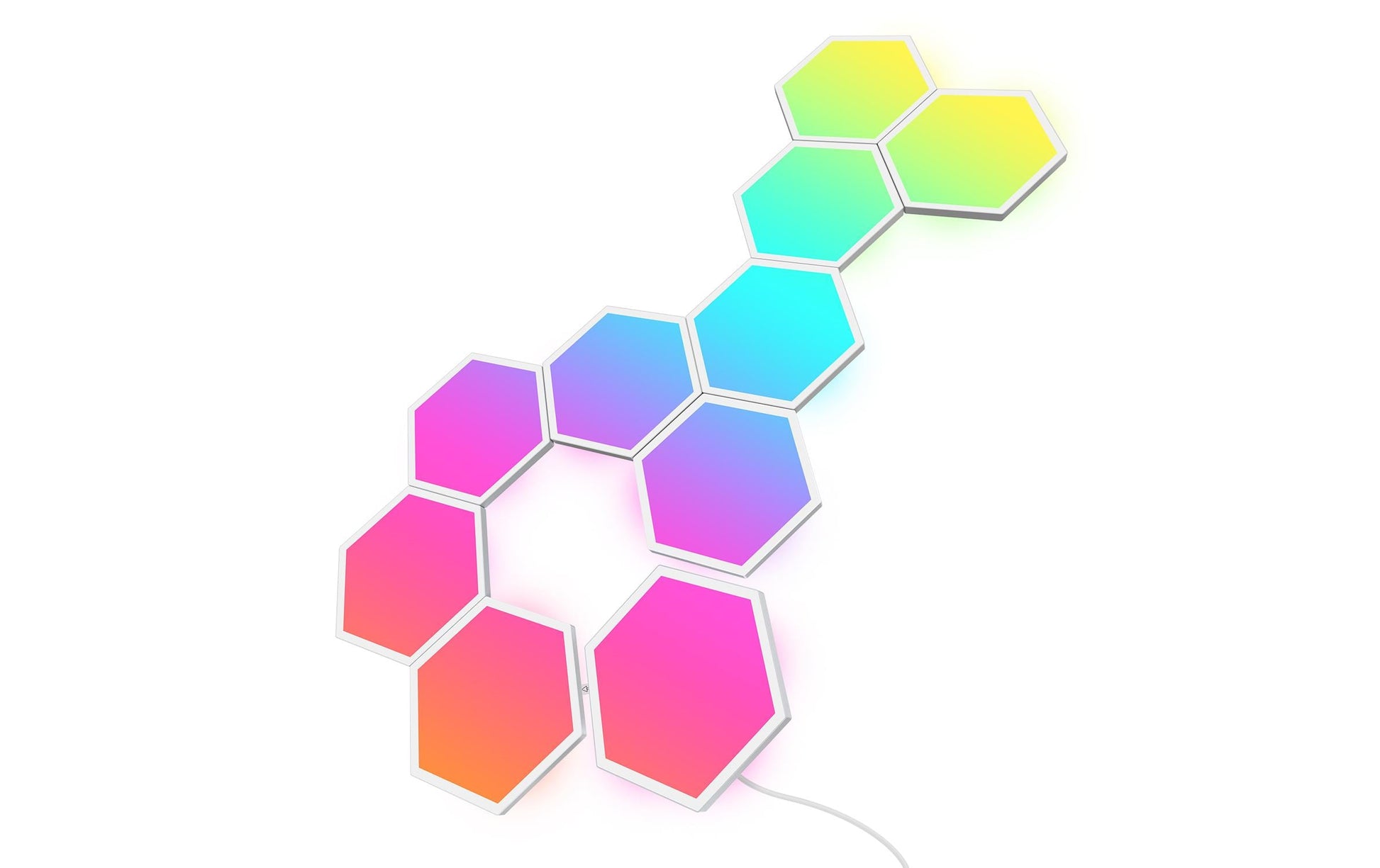 Govee Panel LED Glide Hexa 10er-Set – WLAN, Bluetooth, für Alexa & Google – RGBIC – 36 W – Weiss