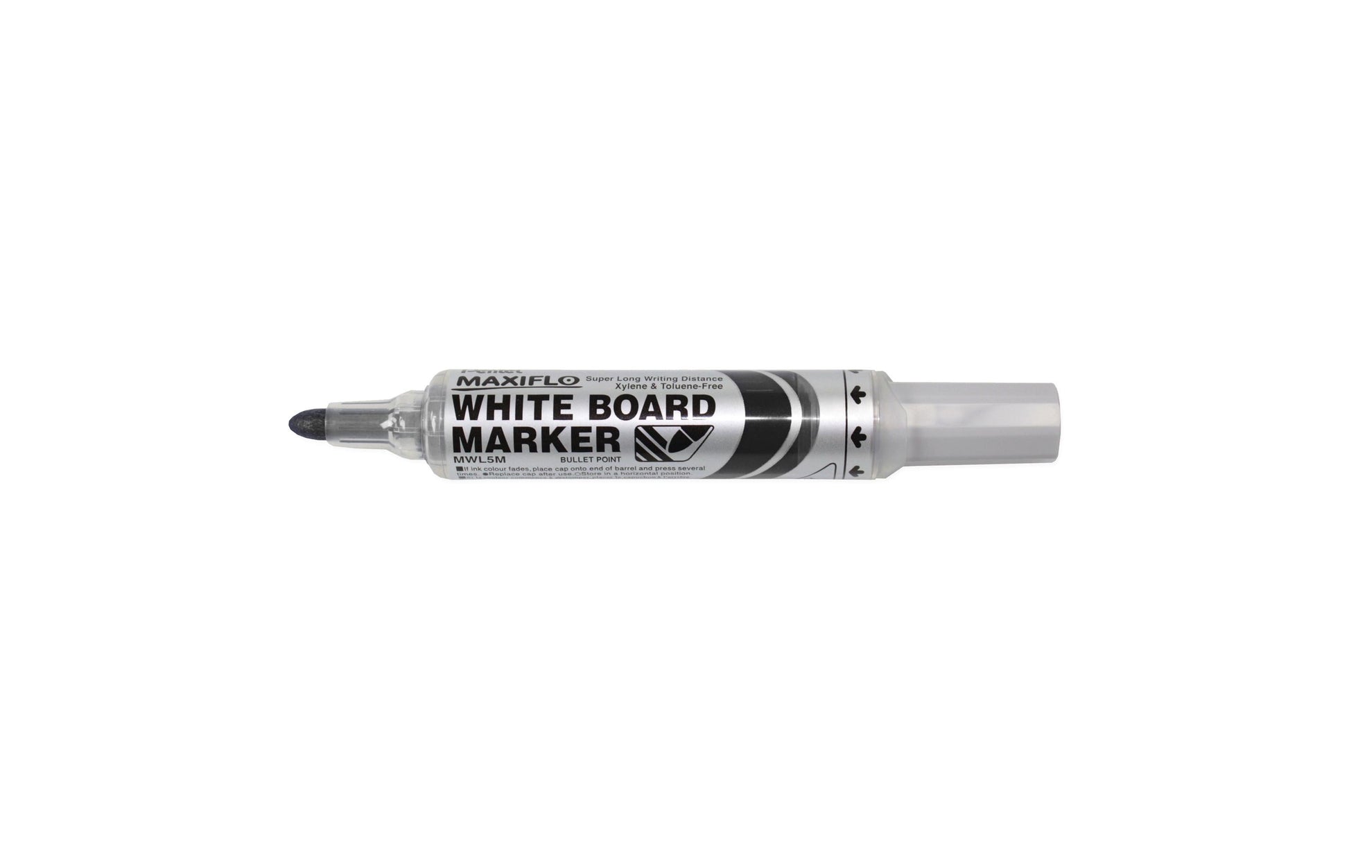 Pentel Whiteboard-Marker Maxiflo MWL5M – Konische Spitze 6 mm – Schwarz – Trocken abwischbar