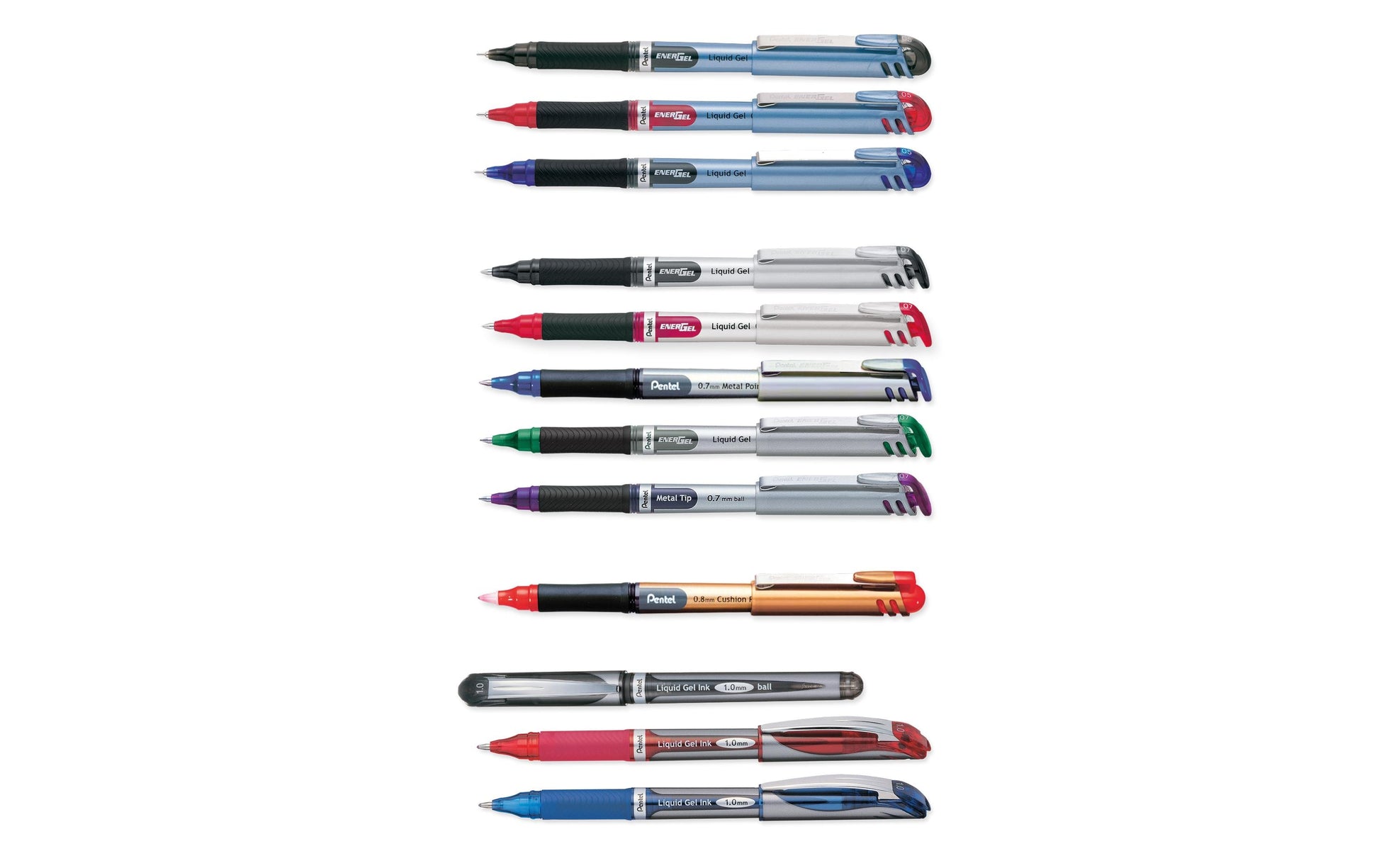 Pentel EnerGel Xm Gelschreiber – schwarz, 1 mm, schnelltrocknend, Kappe, nachfüllbar