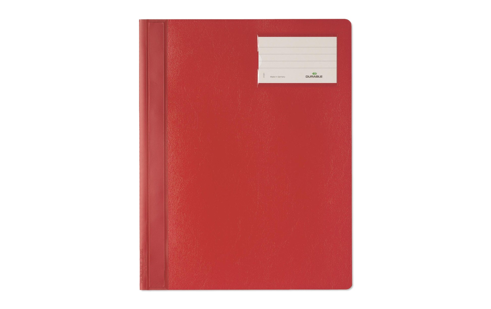 Durable Schnellhefter für A4, PVC, Rot – mit Sichttasche, Beschriftungsstreifen – 1 Stück