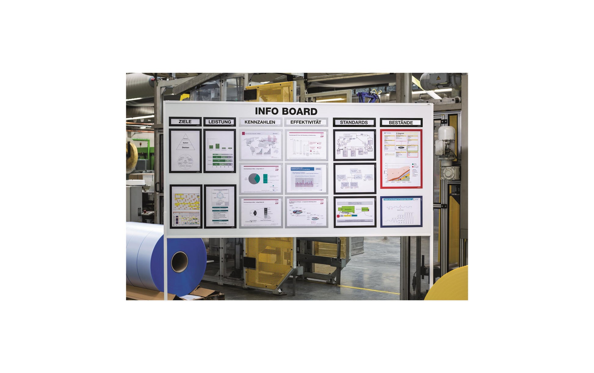 Durable DURAFRAME Magnetischer Top Magnetrahmen – 297 × 40 mm – Schwarz – 5er-Pack