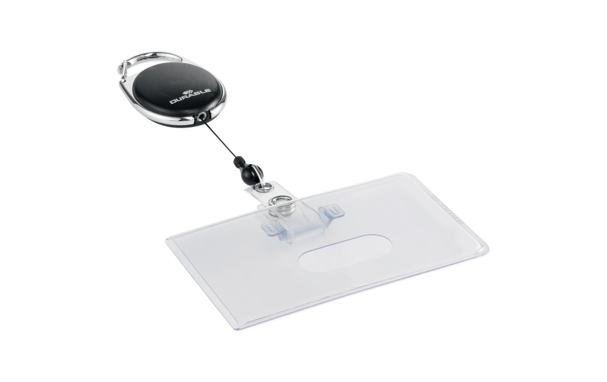Durable Ausweishalter – für Betriebsausweise – 87 × 54 mm, Kunststoff, transparent, mit Clip – 1 Stück