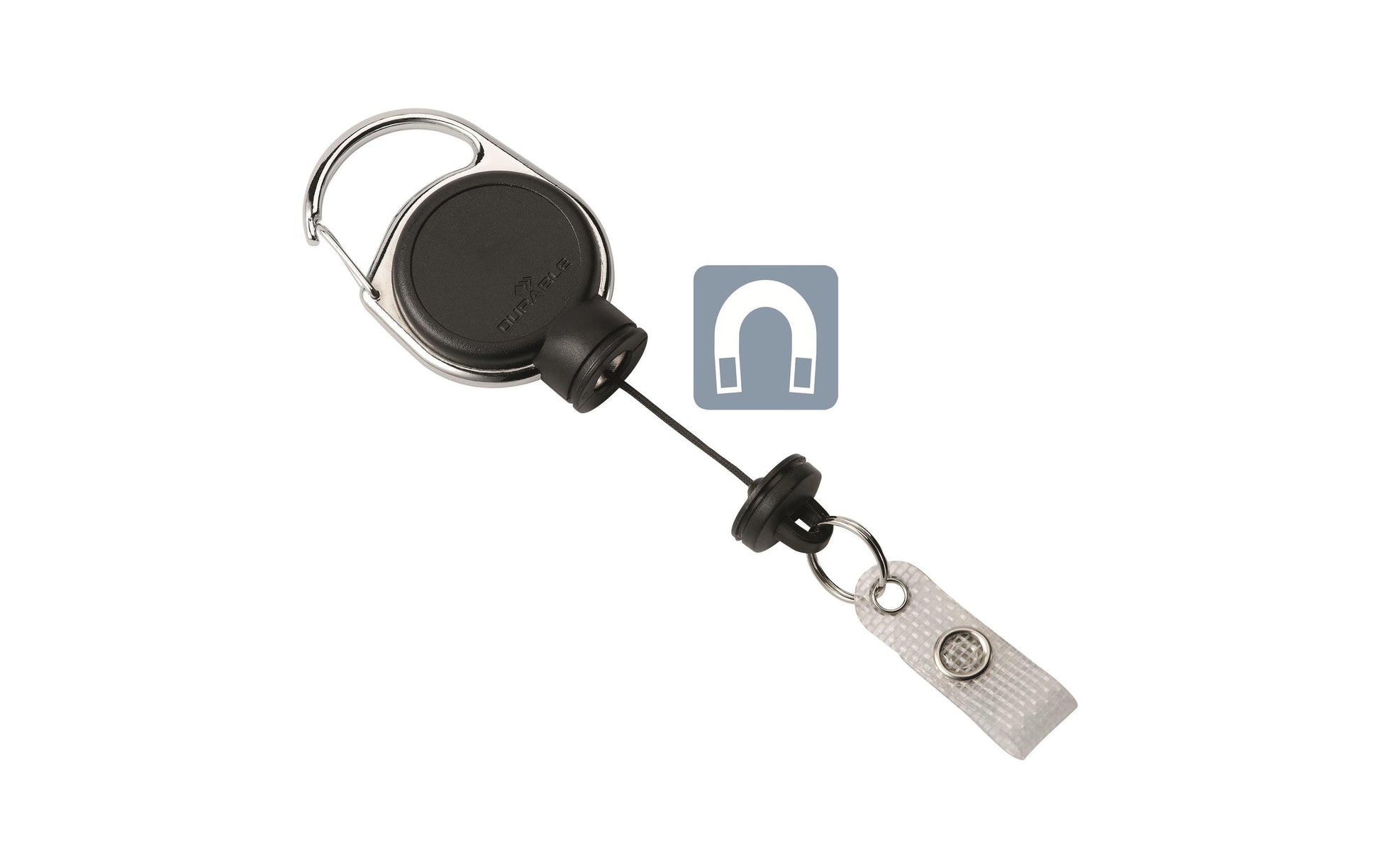 Durable Ausweishalter – 600 mm, schwarz, Metall