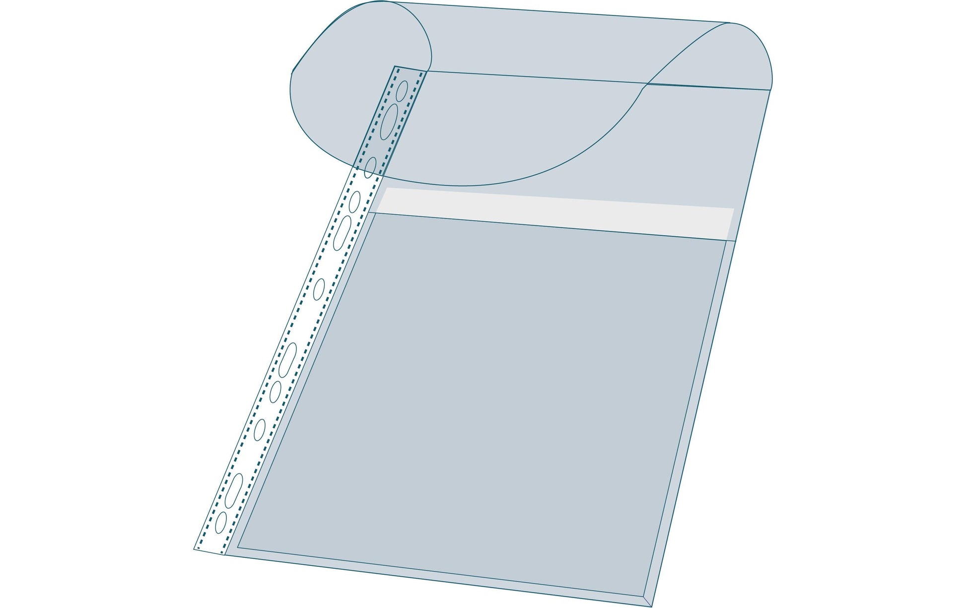 Exacompta Prospekthülle A4, Eurolochung, glasklar, 200 µm, mit Überschlaglasche, Füllhöhe 25 mm – 10 Stück
