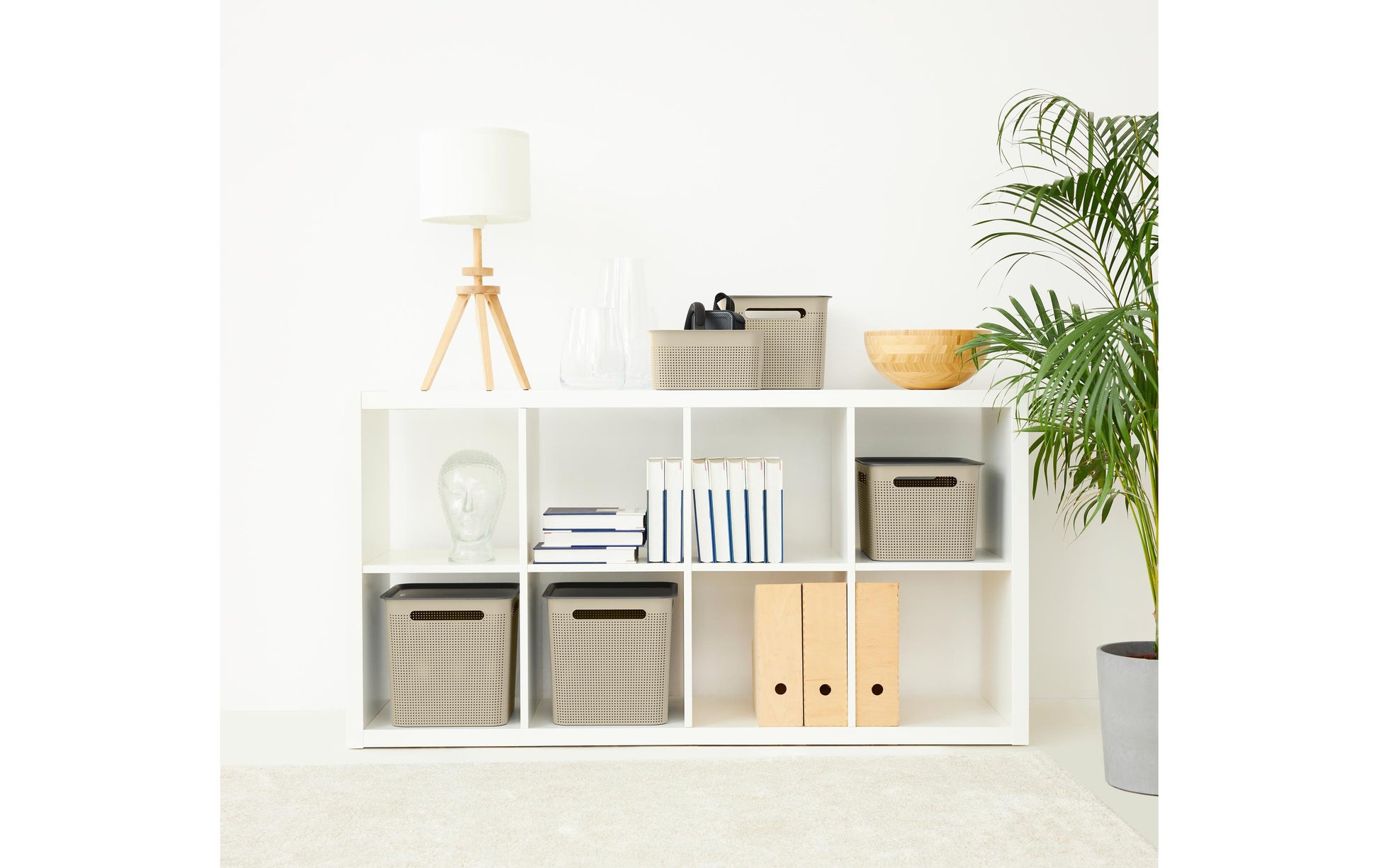 Rotho Brisen Aufbewahrungsbox 4,5 l – Recycling-Kunststoff – Grau – mit Griff – 180 × 130 × 262 mm