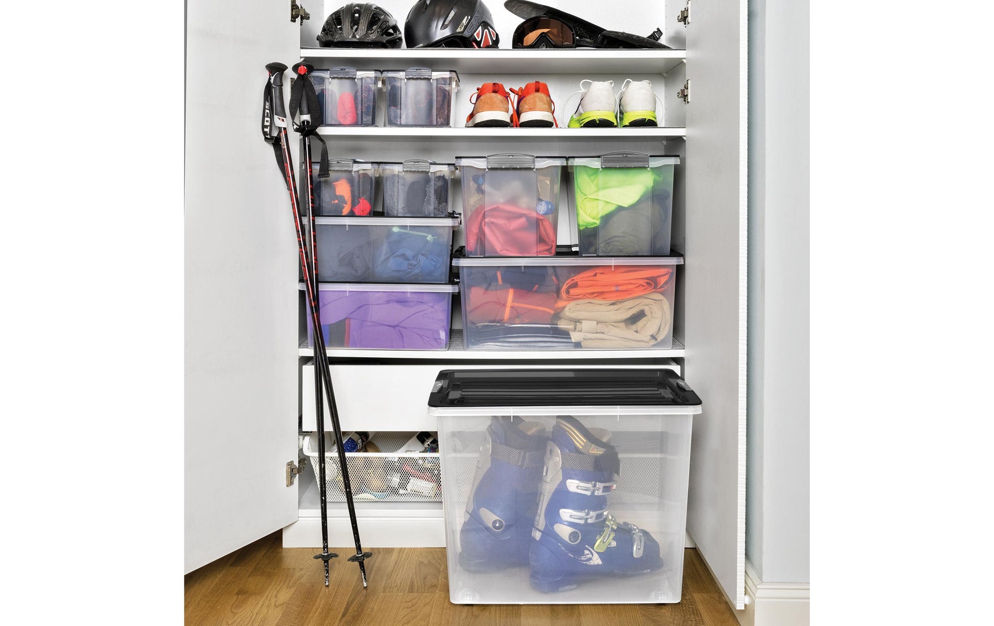 Rotho Kompakte Aufbewahrungsbox 19 l (mit Deckel) – Polypropylen – Anthrazit/Transparent – 275 × 270 × 395 mm