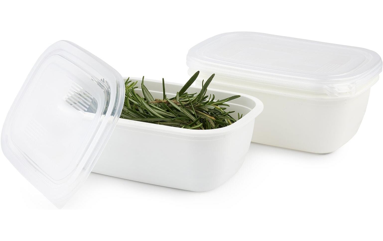 Rotho Vorratsdose 1 l, 13,5 × 19,5 × 10 cm, Polypropylen (PP), Transparent, 3 Stk.