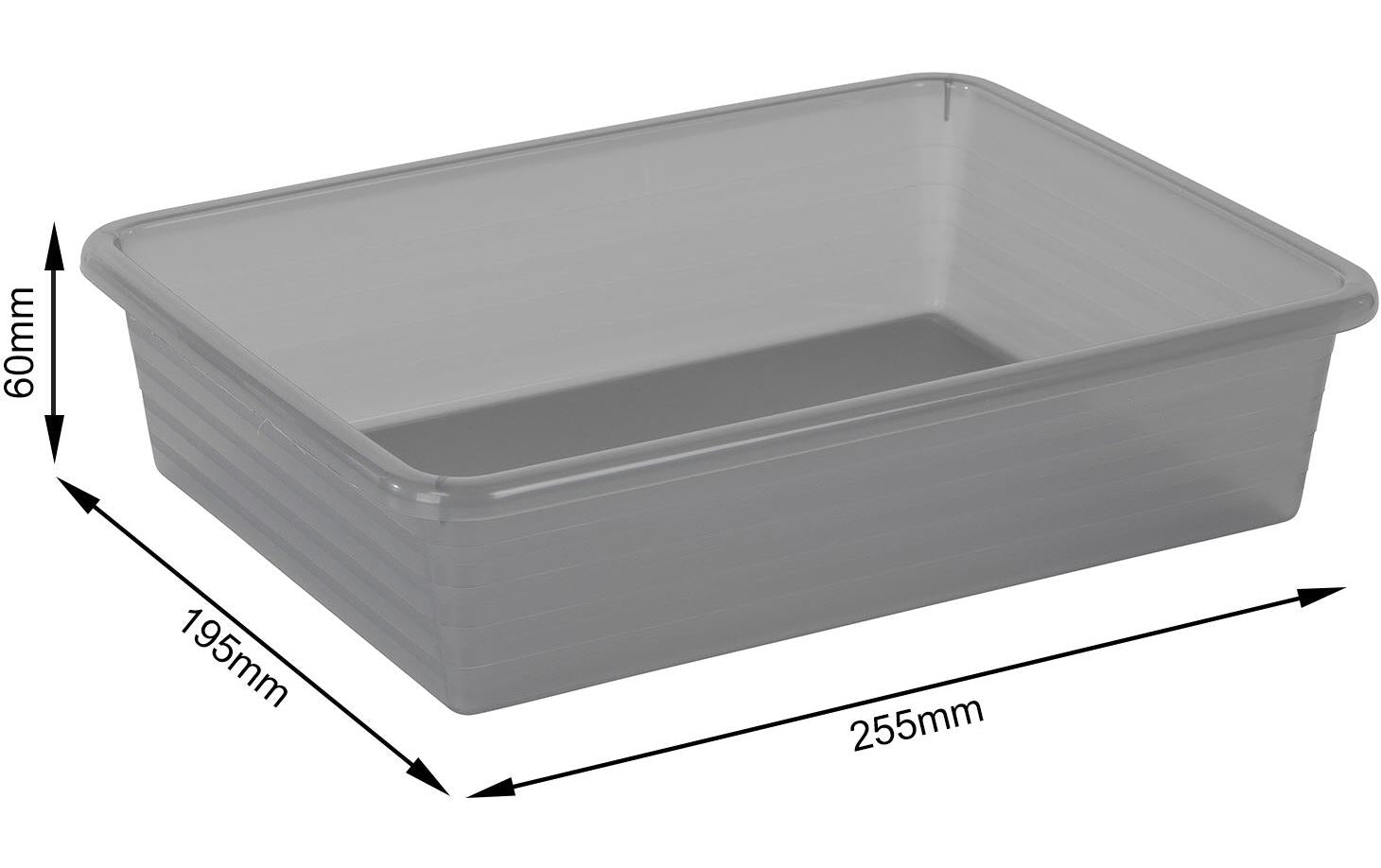 Rotho Formatkörbchen Linus – Kunststoff, Anthrazit, 25,5 × 6 × 19,5 cm