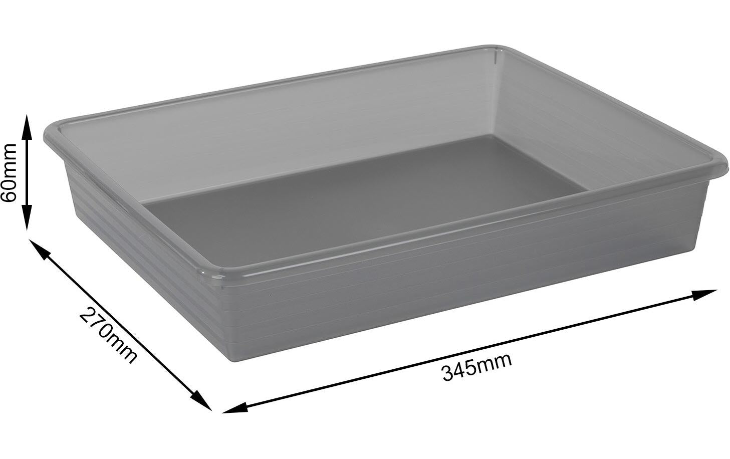 Rotho Formatkörbchen Linus – Kunststoff, Anthrazit, 34,5 × 6 × 27 cm – 1er-Pack