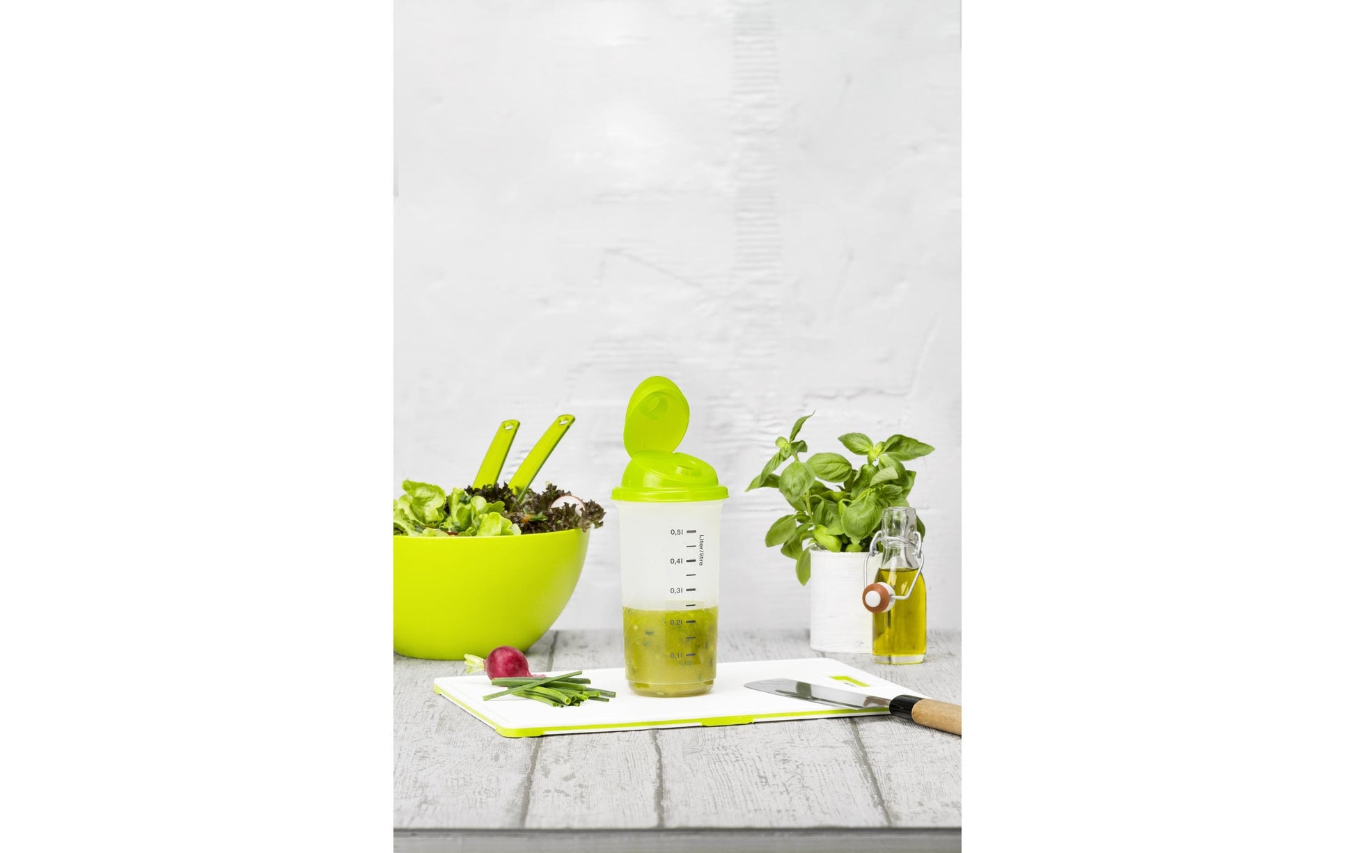 Rotho Onda Salatbesteck – Kunststoff, 30,5 cm, limonengrün, spülmaschinenfest, 2 Stk.