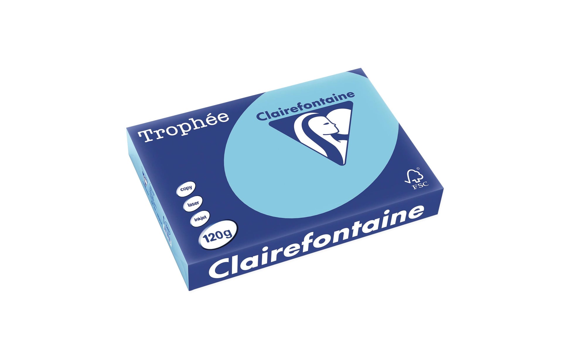Clairefontaine Kopierpapier – A4, 120 g/m², Blau – für Inkjet/Laser/Kopierer – FSC, EU Ecolabel – 250 Blatt