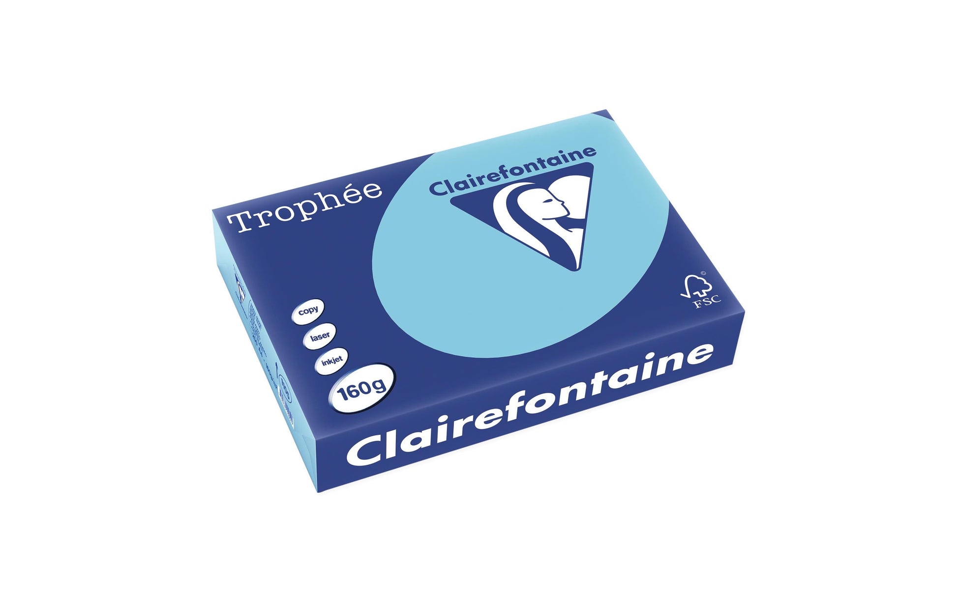 Clairefontaine Kopierpapier – A4, 160 g/m², Blau – für Inkjet/Laser/Kopierer – FSC, EU Ecolabel – 250 Blatt