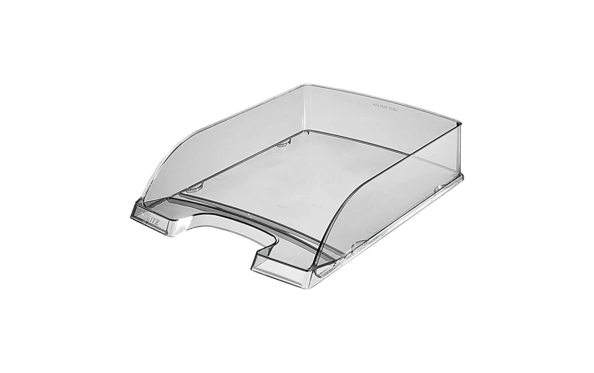 Leitz Briefkorb – mit Griffausschnitt, mit Beschriftungsfeld, glänzend, grau, B 255 × H 70 × T 357 mm