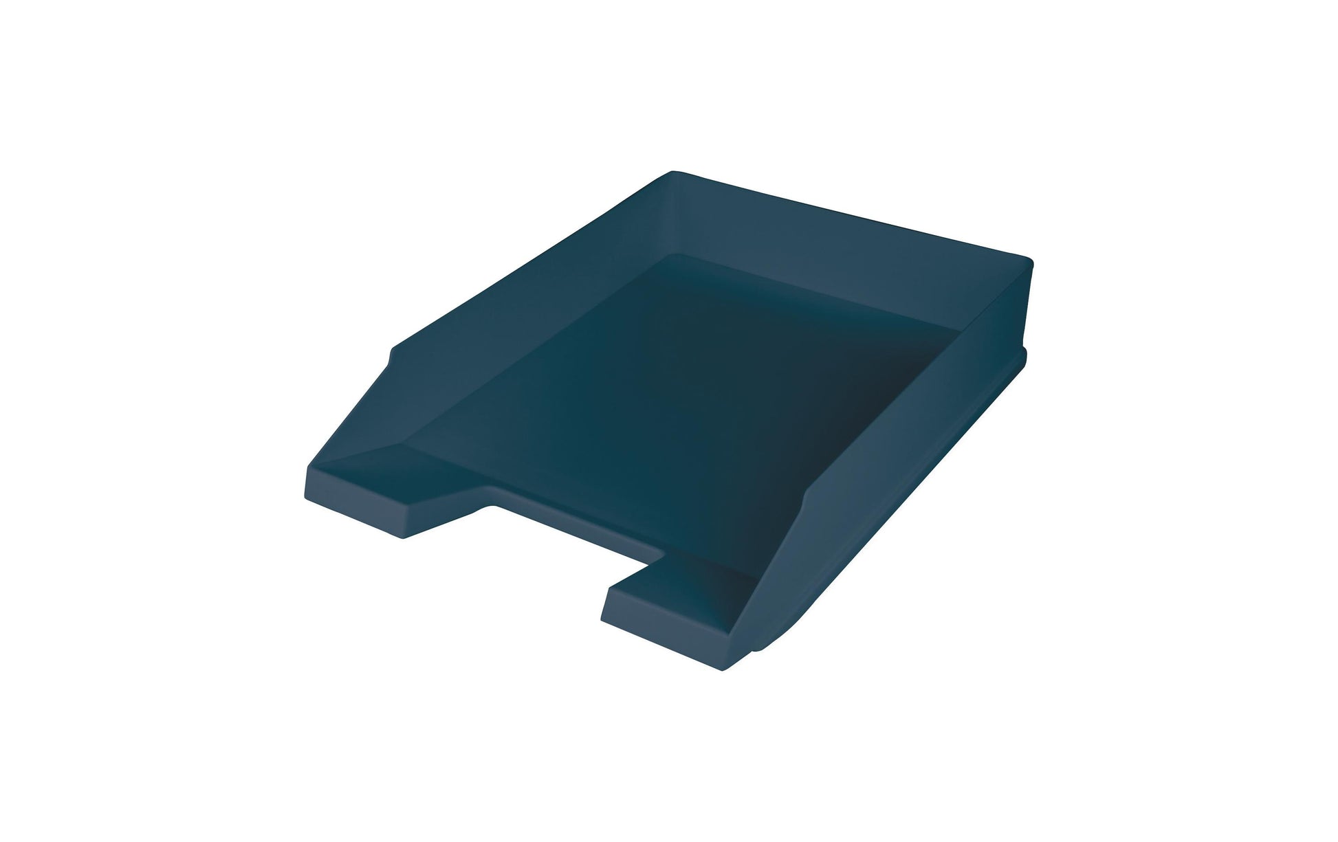 Helit Stapelbarer Briefkorb mit Griffausschnitt, Beschriftungsfeld, matt, blau, B 255 × H 67 × T 345 mm