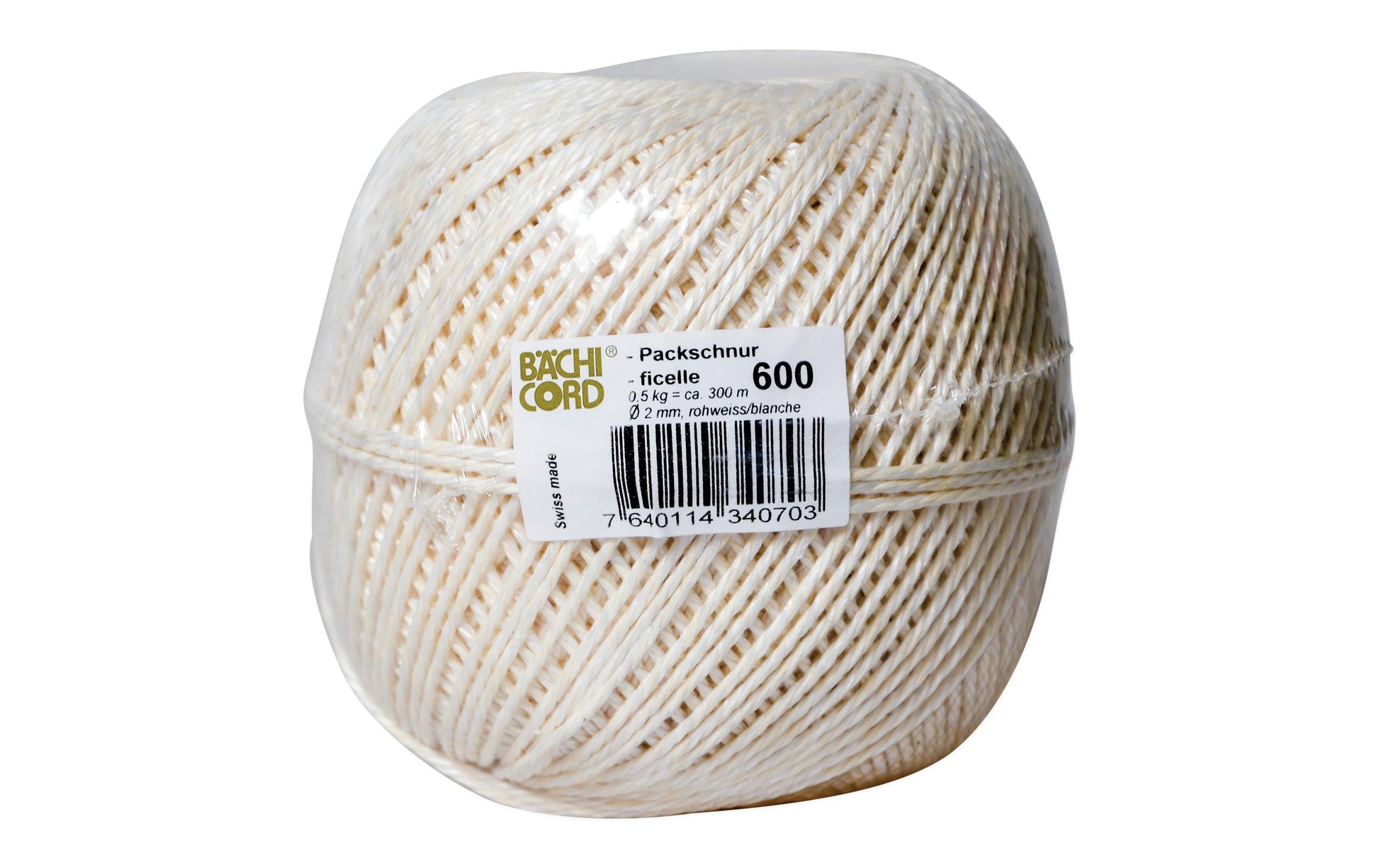 Baechi Cord Bächi-Cord – Kordel Recyclingfaser, weiss Ø 2 mm × 300 m, ca. 45 kg