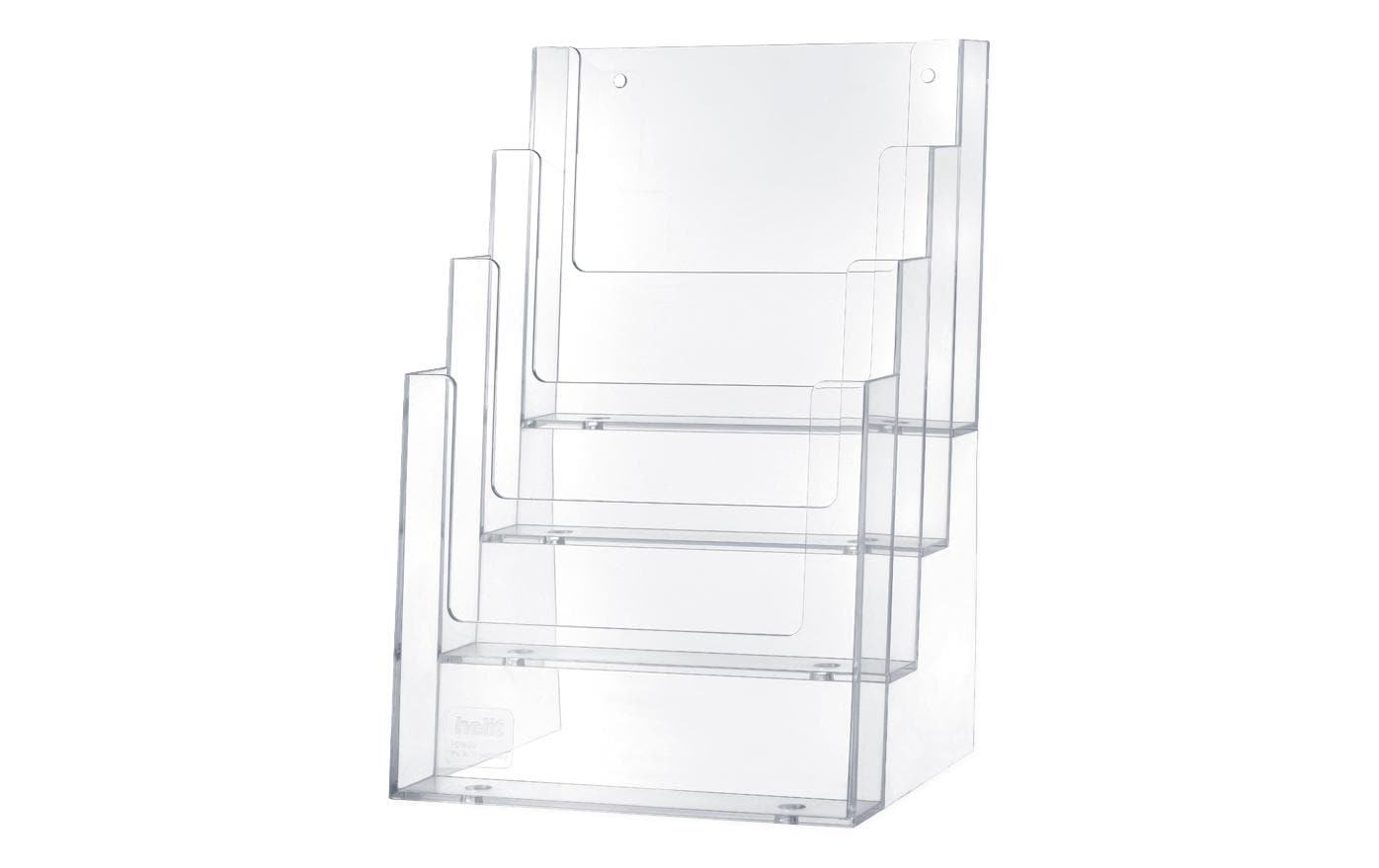 Helit Tischprospekthalter – 165 × 257 mm, transparent, Kunststoff, für A5