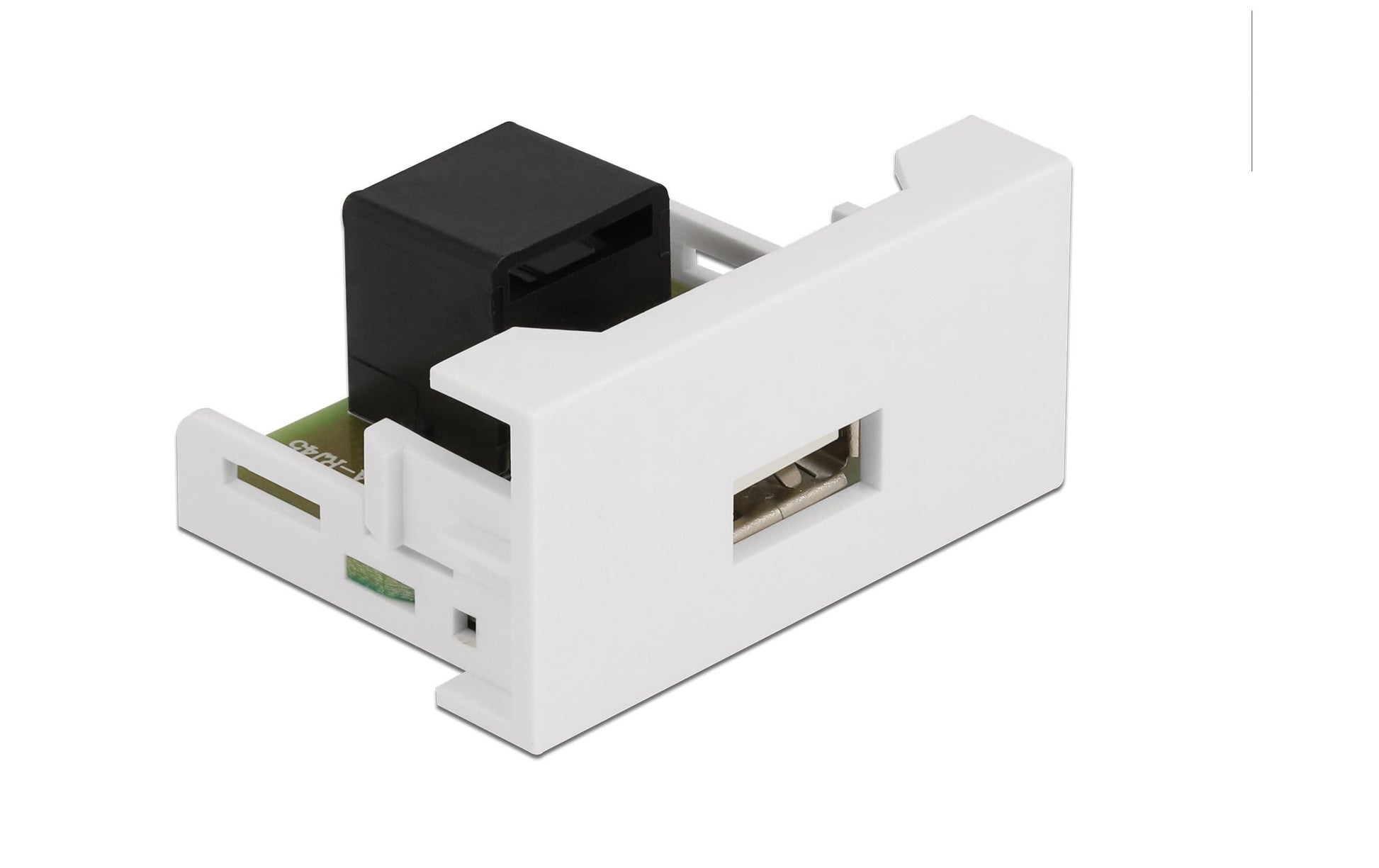 DeLOCK Easy 45 Modul 22,5 × 45 mm Netzwerkadapter USB-A zu RJ-45 – USB 2.0 (480 Mbit/s), Weiss