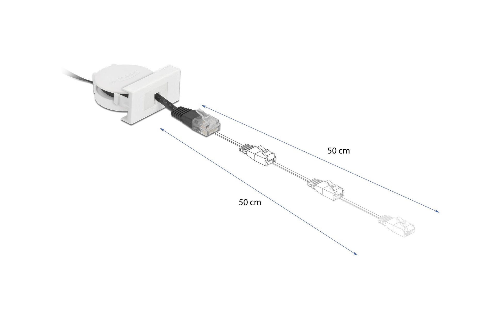 DeLOCK Easy 45 Patchkabel – Cat5e S/FTP, 0,62 m, Schwarz, LSZH, RJ‑45