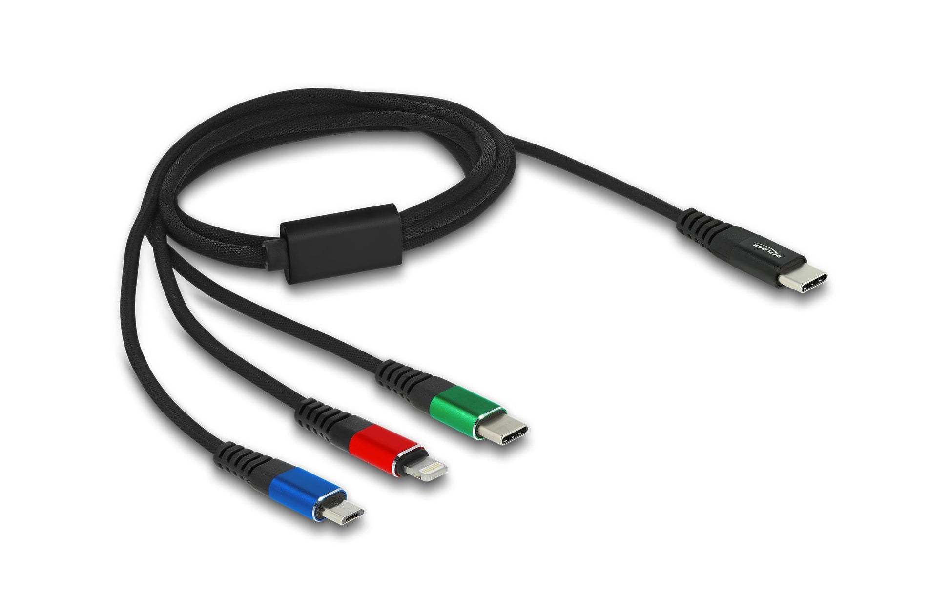 DeLOCK Multi-Kabel – 3-in-1 USB-C auf USB-C/Micro-USB/Lightning 1 m – für iPhone/Android