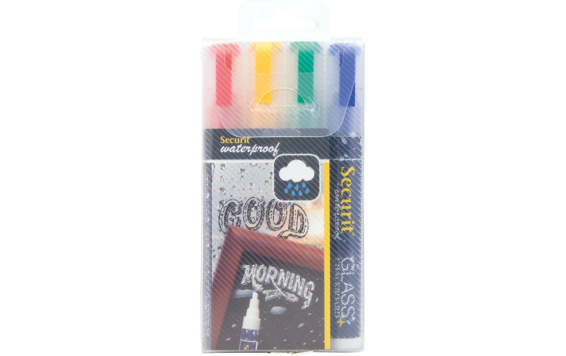 Securit SMA610-V4 Kreidemarker – Keil 2–6 mm – 4er-Set, Blau/Grün/Rot/Gelb