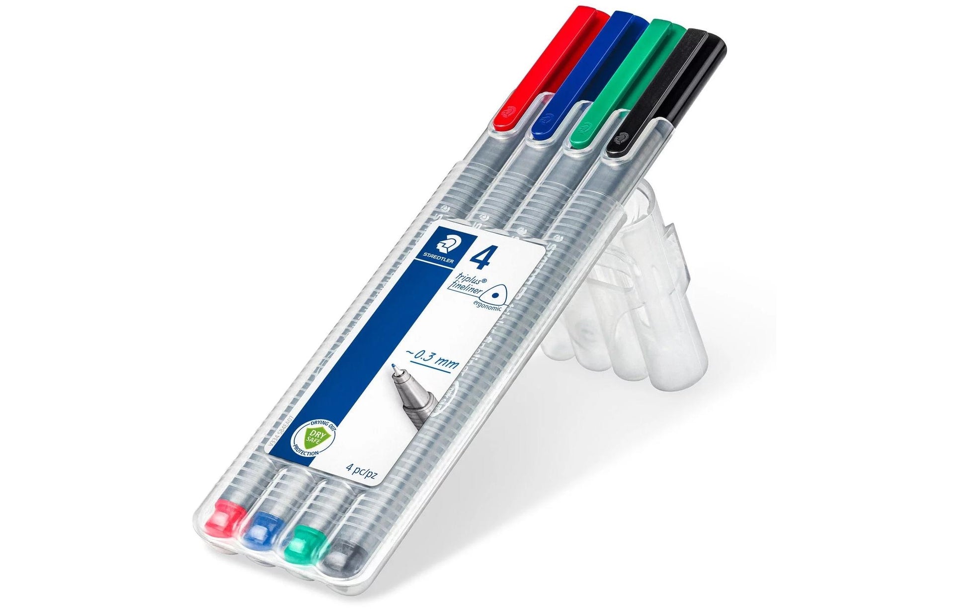 STAEDTLER triplus Fineliner Etui – 0,3 mm, schwarz, blau, grün, rot