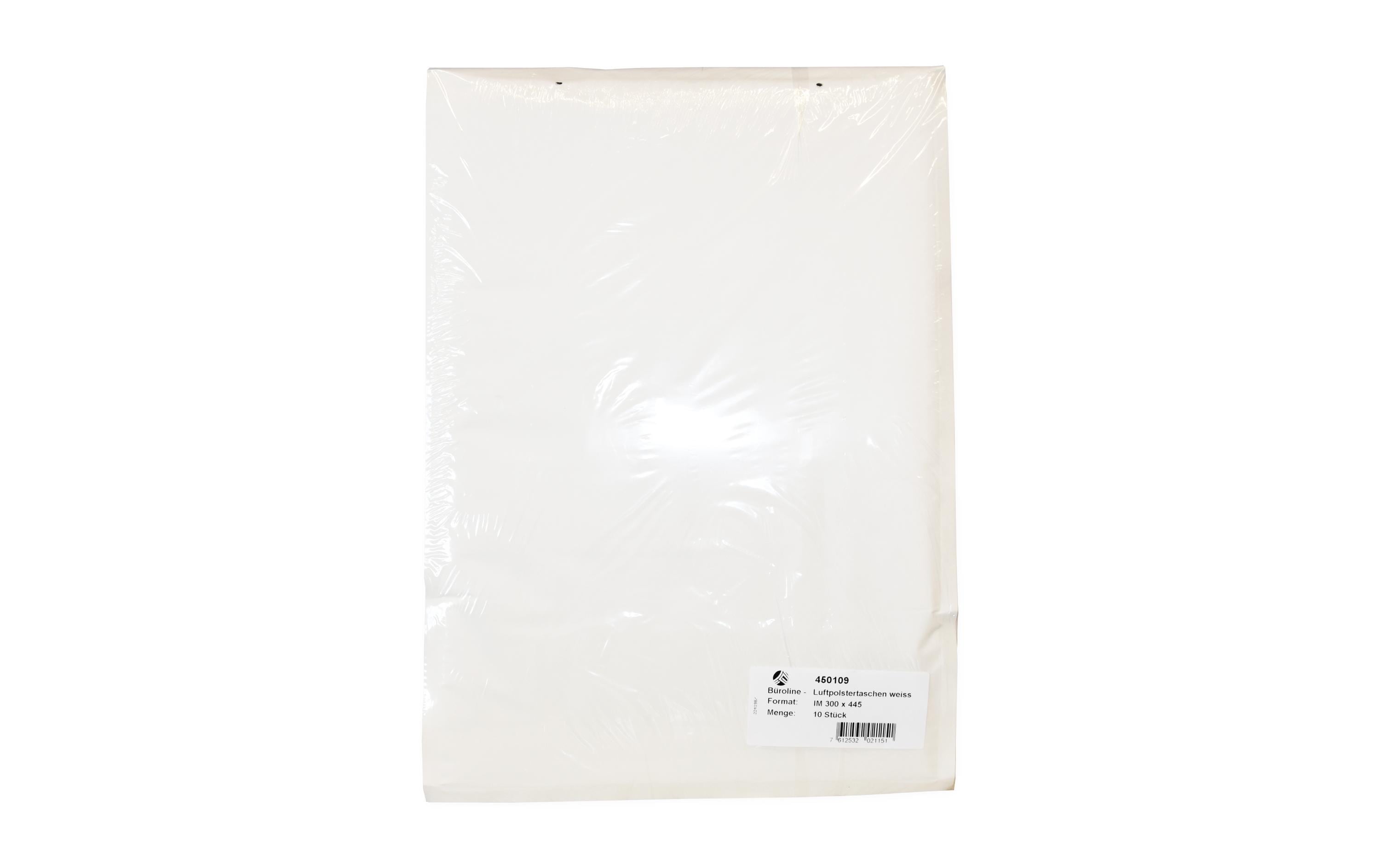 Office Focus Luftpolstertasche – 300 × 445 mm, 300 mm, selbstklebend, weiss, Papier – 10 Stk.