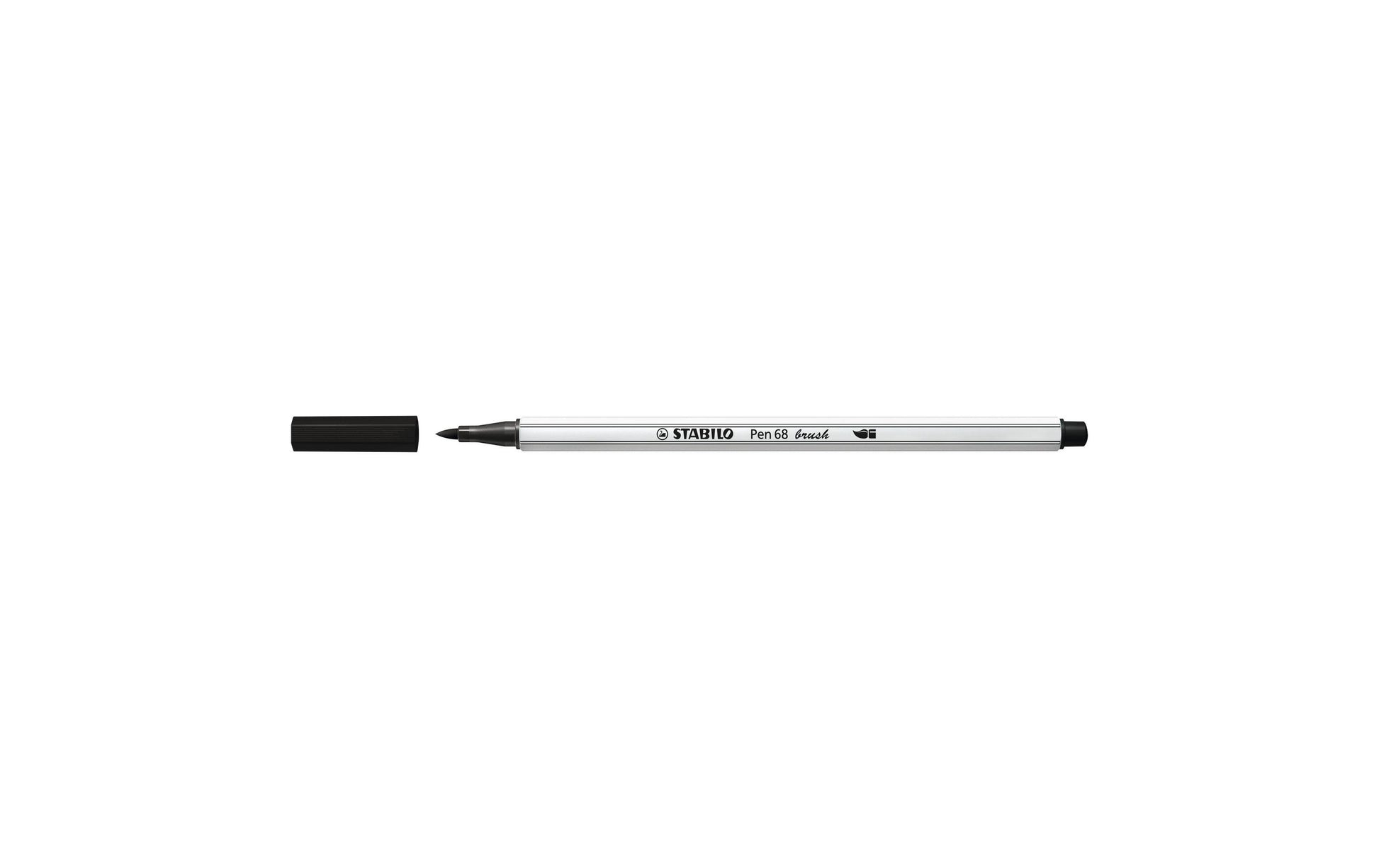STABILO Pen 68 – Pinselstift, Pinselspitze, wasserbasiert, schwarz