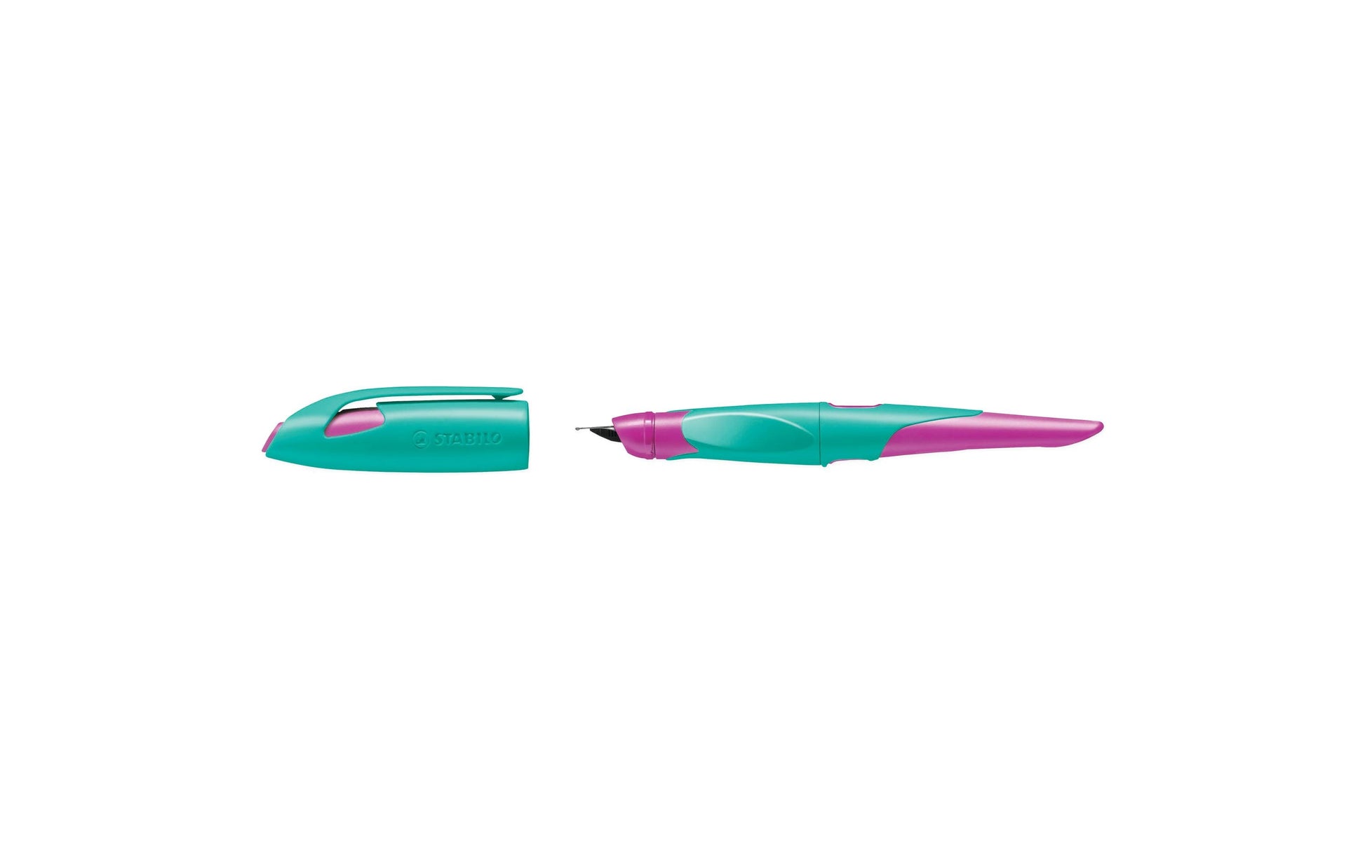 STABILO EASYbirdy – Federspitze M – für Rechtshänder – türkis/neonpink, blau – Patronen