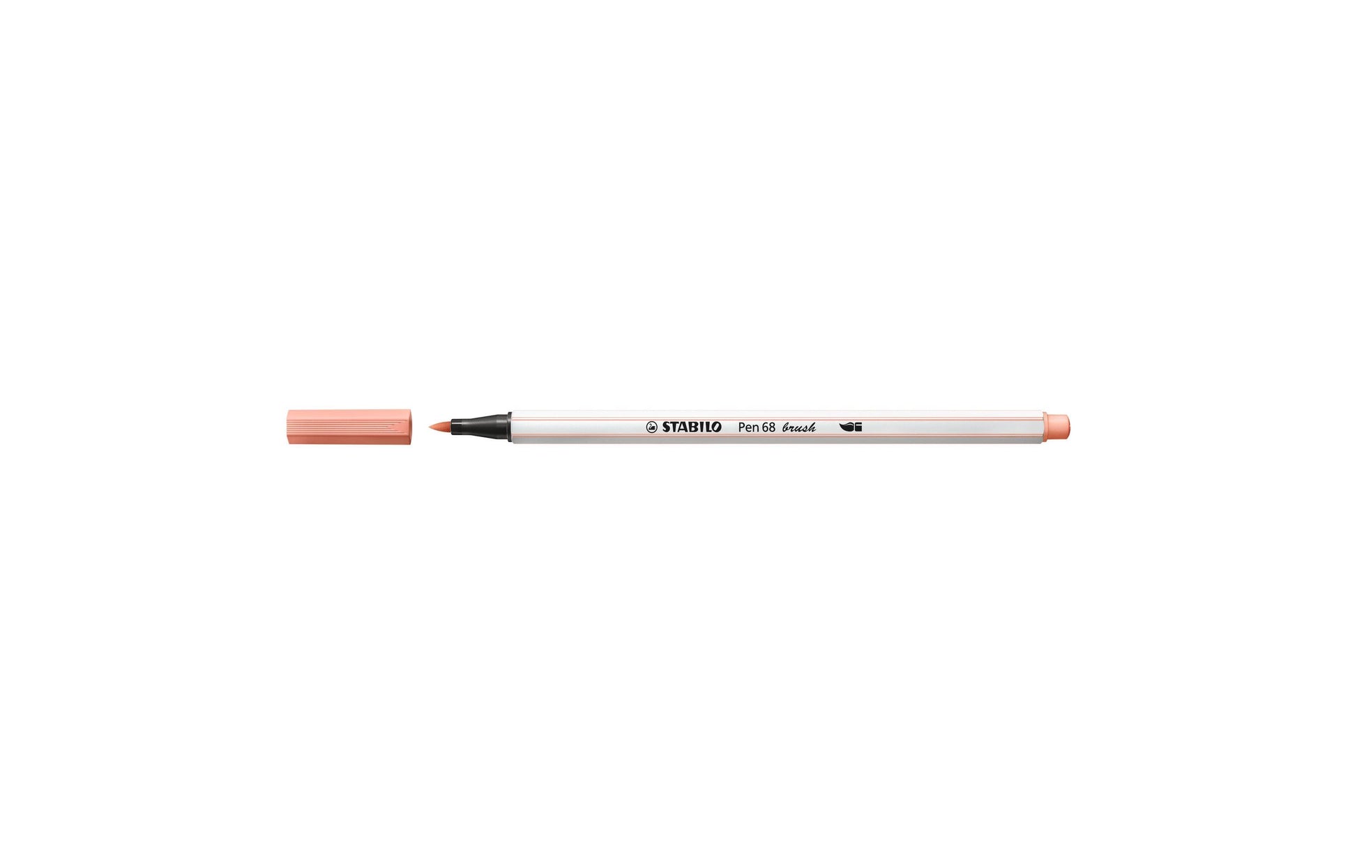STABILO Pen 68 Brush Filzstift – Pinselspitze, wasserbasiert, Hellrosa