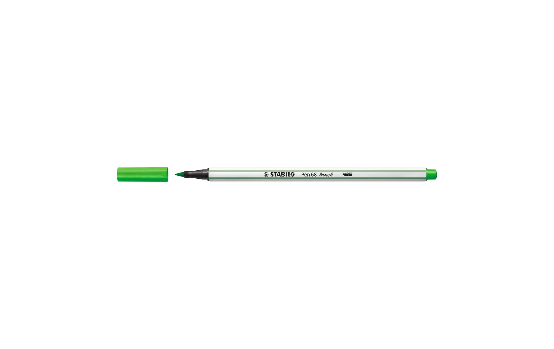 STABILO Pen 68 Brush Filzstift – Pinselspitze, wasserbasiert, Hellgrün