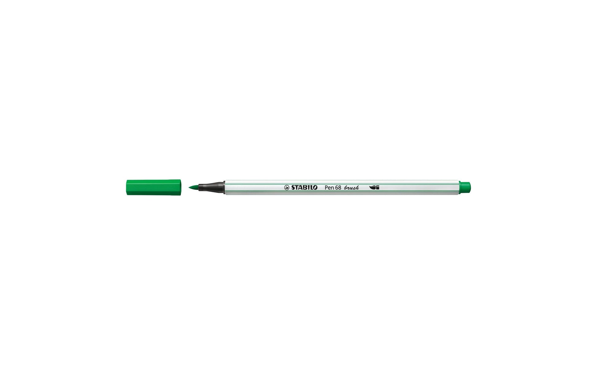 STABILO Pen 68 Brush Pinselstift – Pinselspitze, wasserbasiert, grün